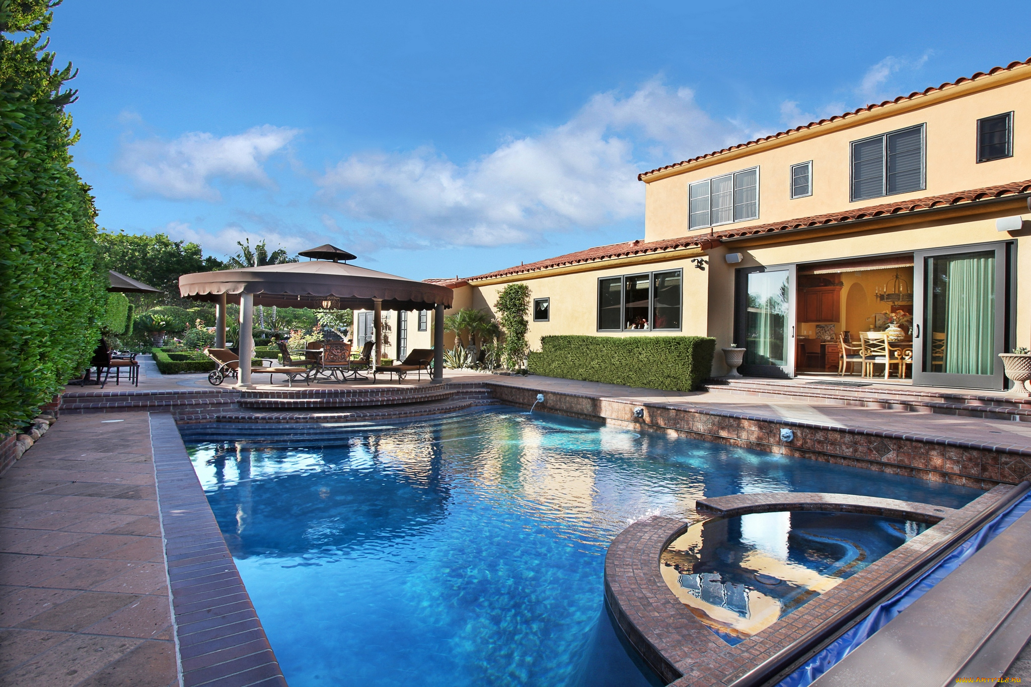 интерьер, бассейны, , открытые, площадки, двор, бассейн, отдых