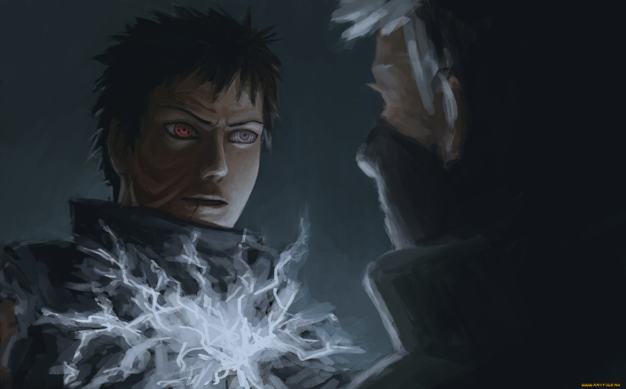 аниме, naruto, rinnegan, sharingan, kamui, kakashi, obito, raikiri