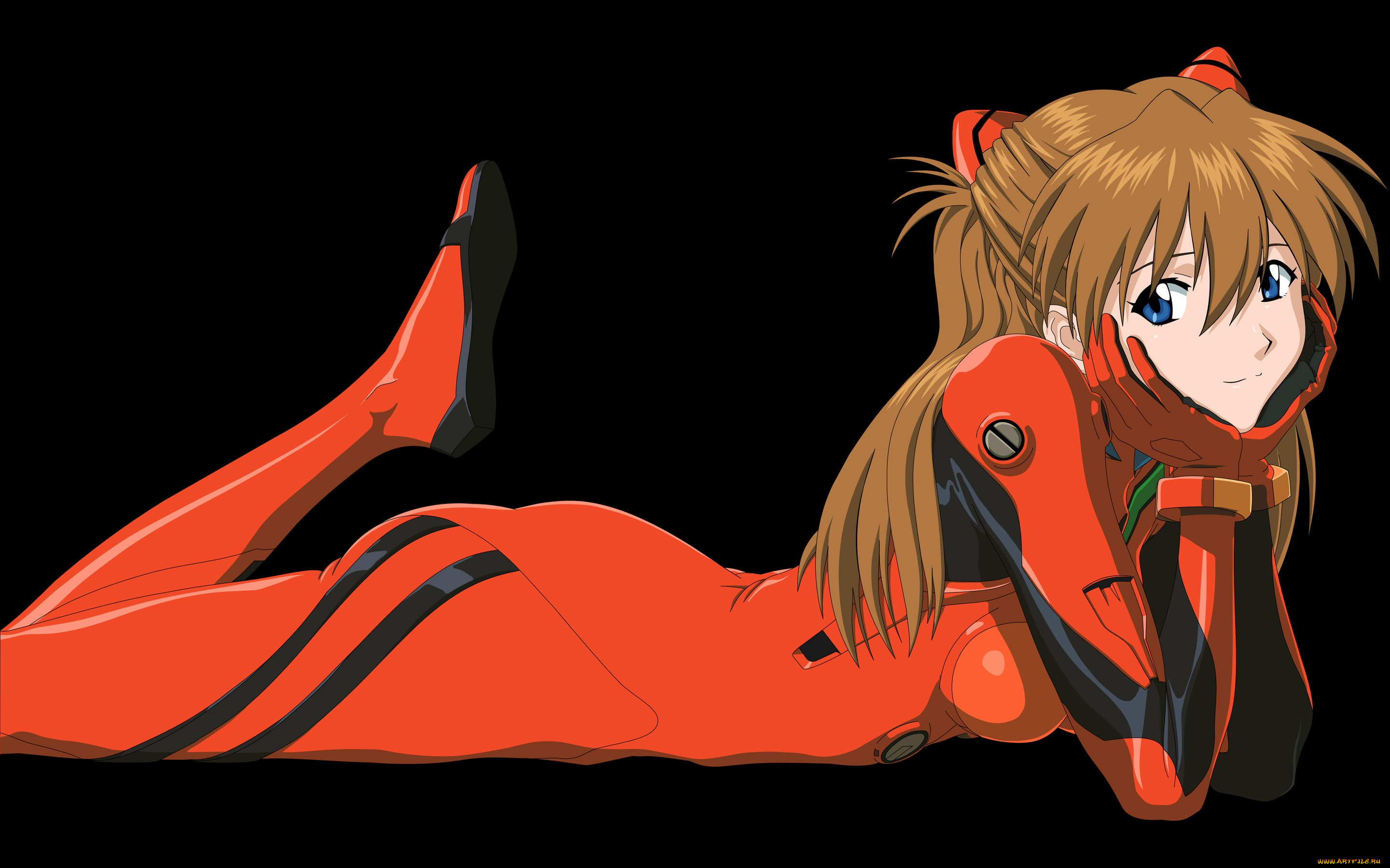 neon, genesis, evangelion, аниме, evangelion, soryu, лежит, asuka, langley, взгляд, девушка