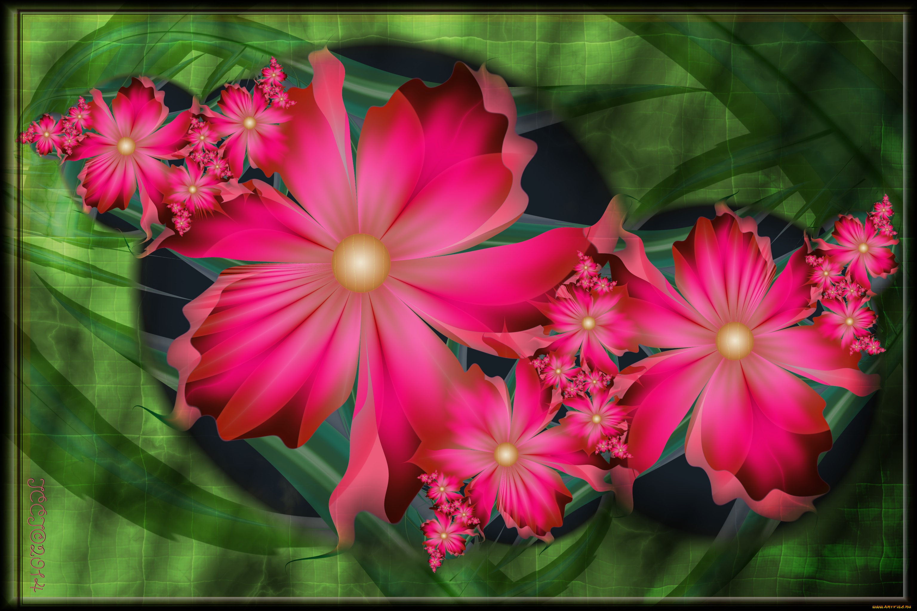 3д, графика, цветы, , flowers, фон, цвета, узор