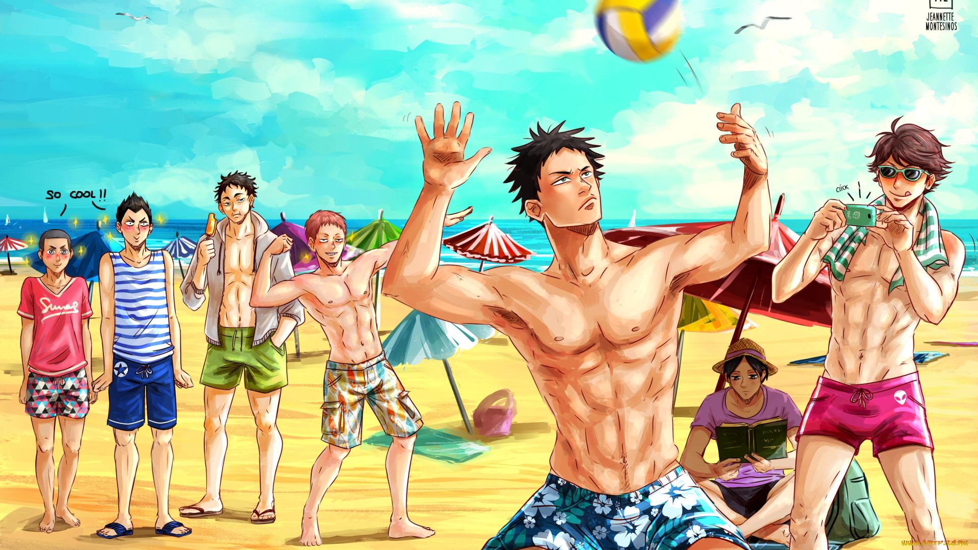 аниме, haikyuu, парни