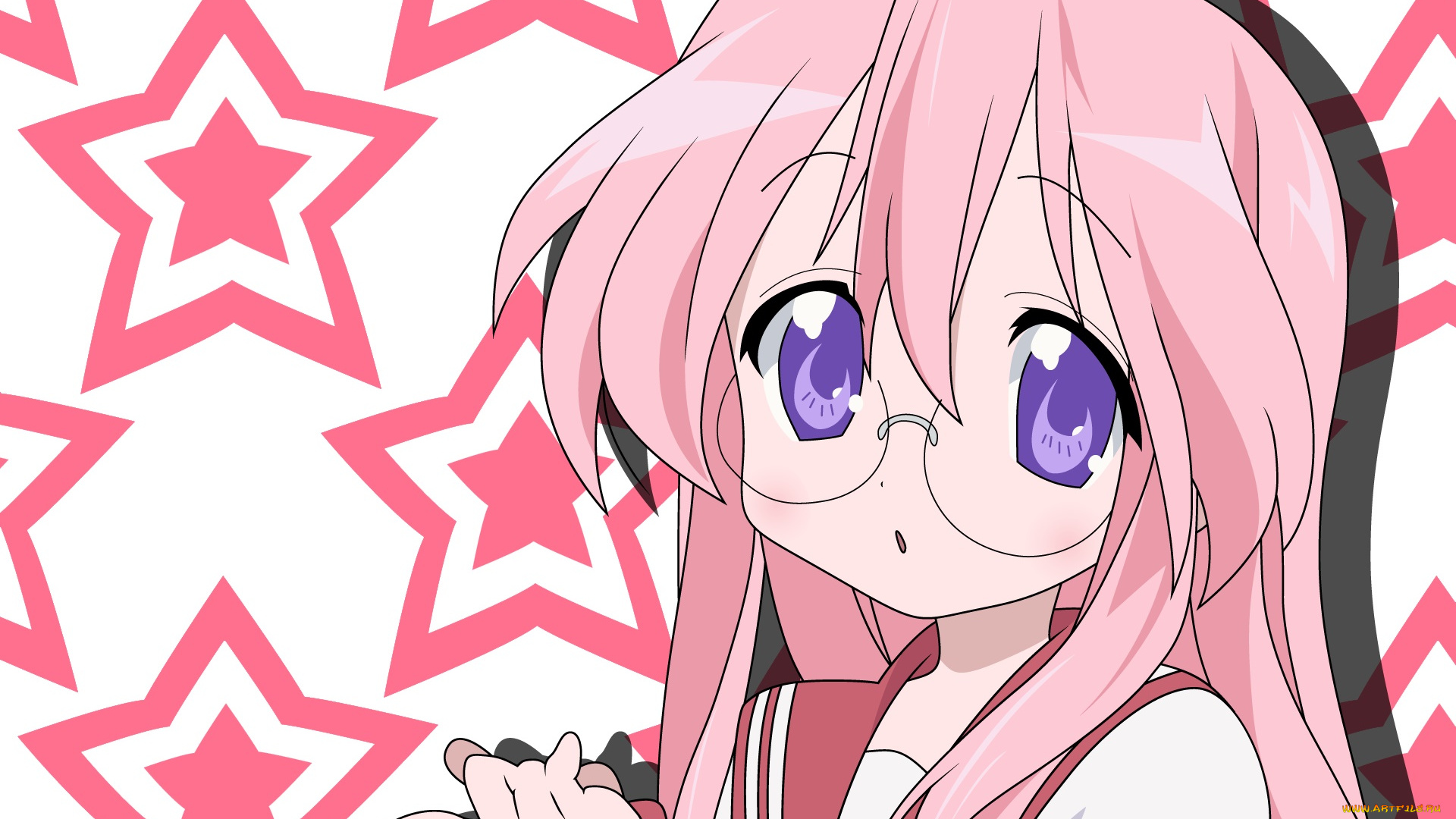 аниме, lucky, star, фон, взгляд, девушка