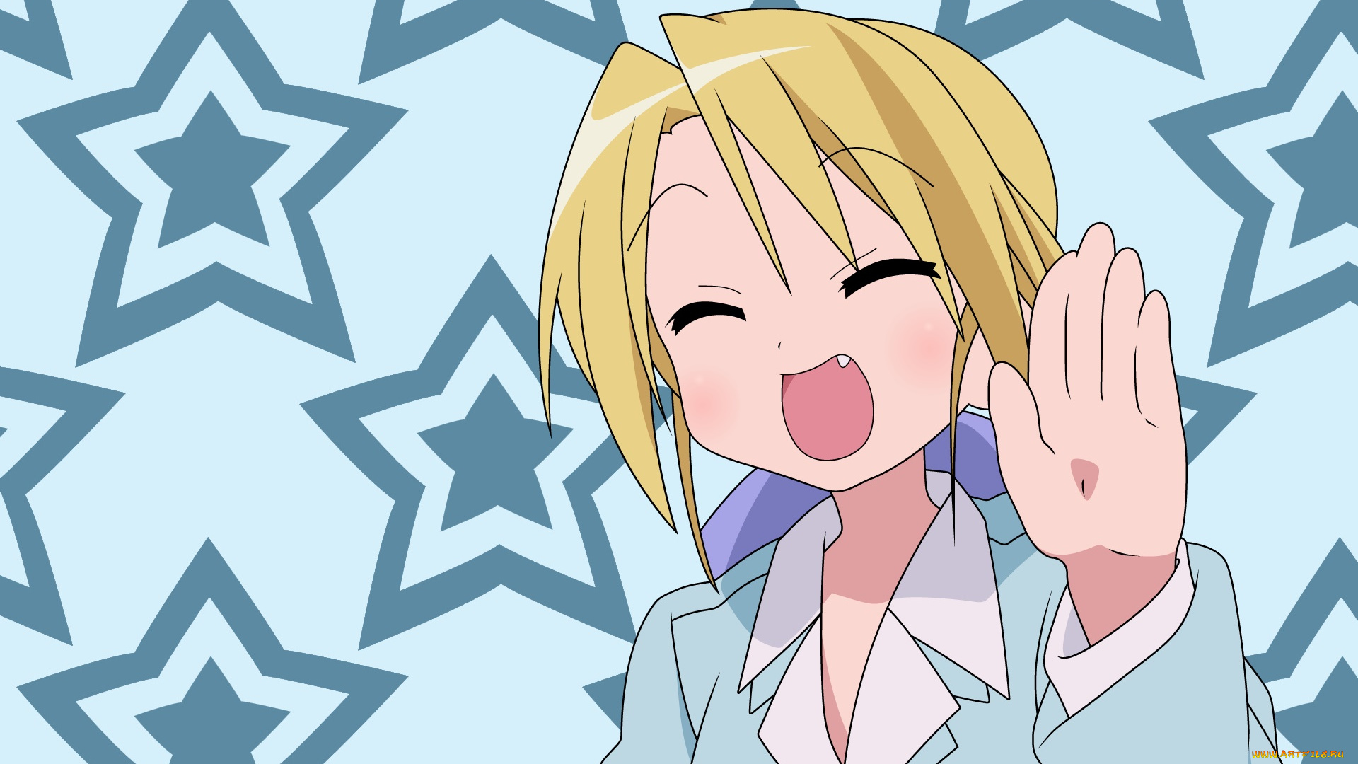 аниме, lucky, star, фон, взгляд, девушка