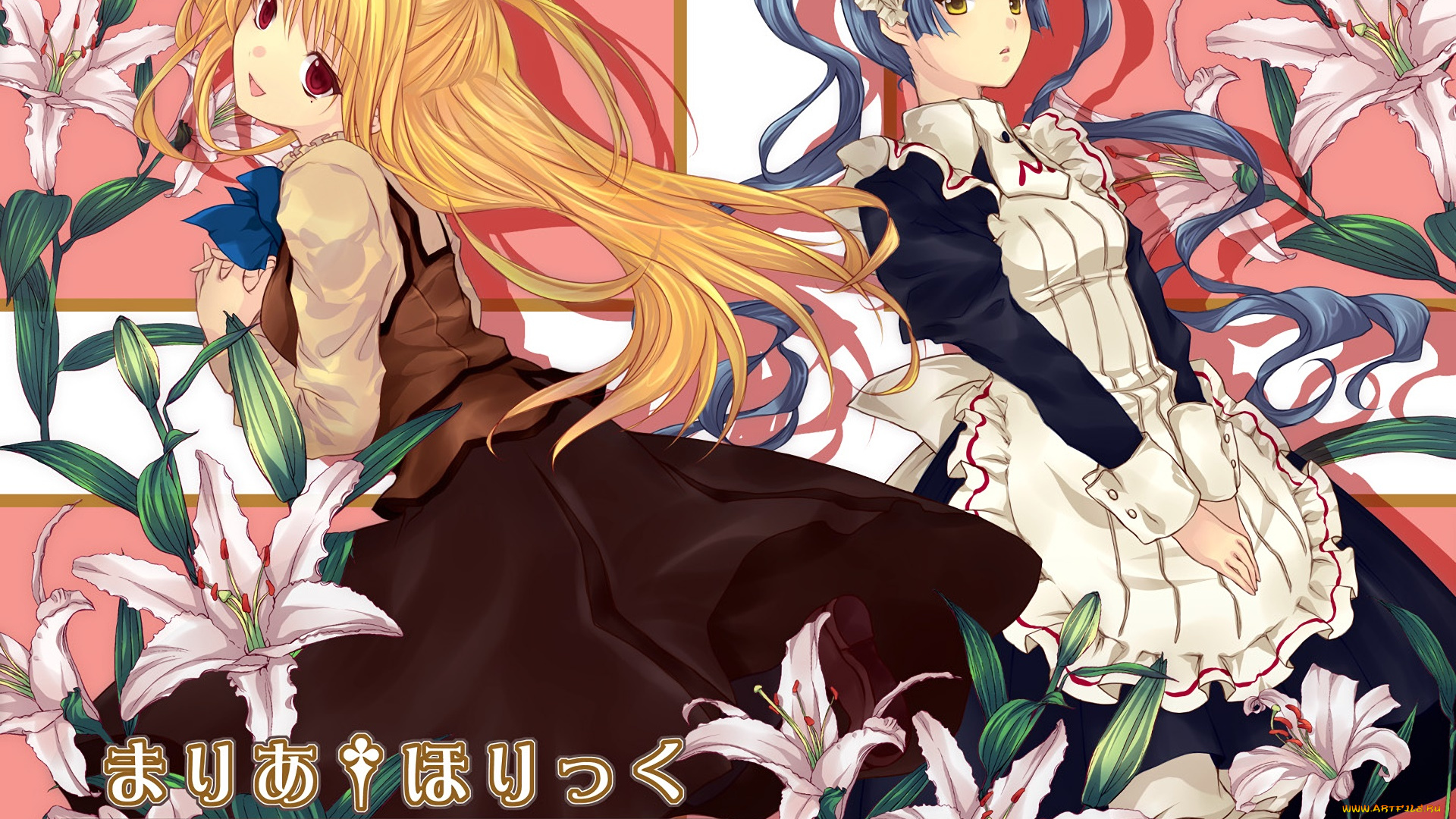 аниме, maria, holic, фон, взгляд, девушки