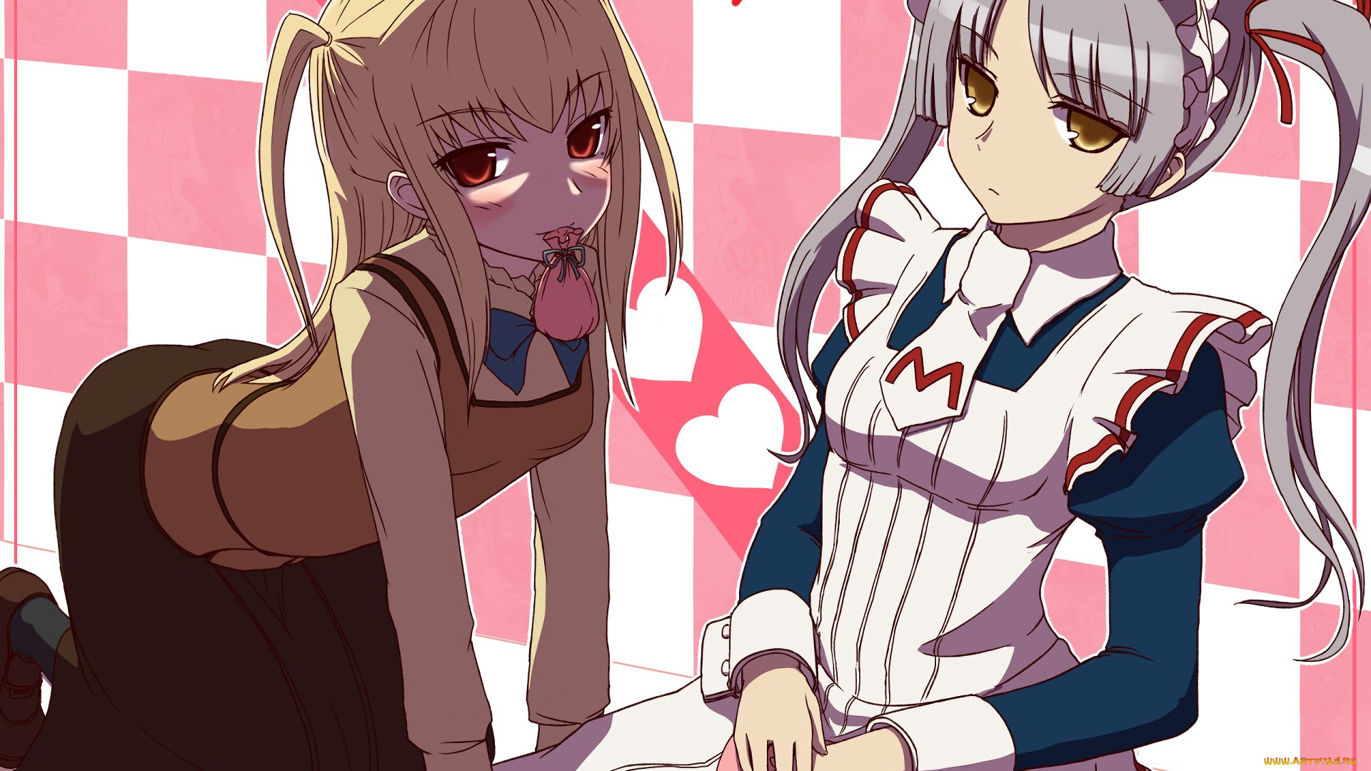 аниме, maria, holic, фон, взгляд, девушки