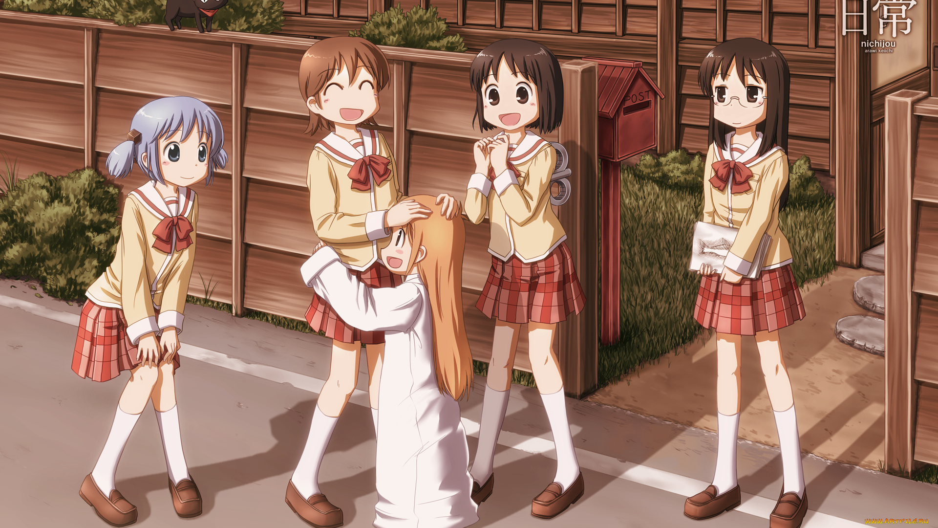 аниме, monster, musume, no, iru, nichijou, девушки, взгляд, фон