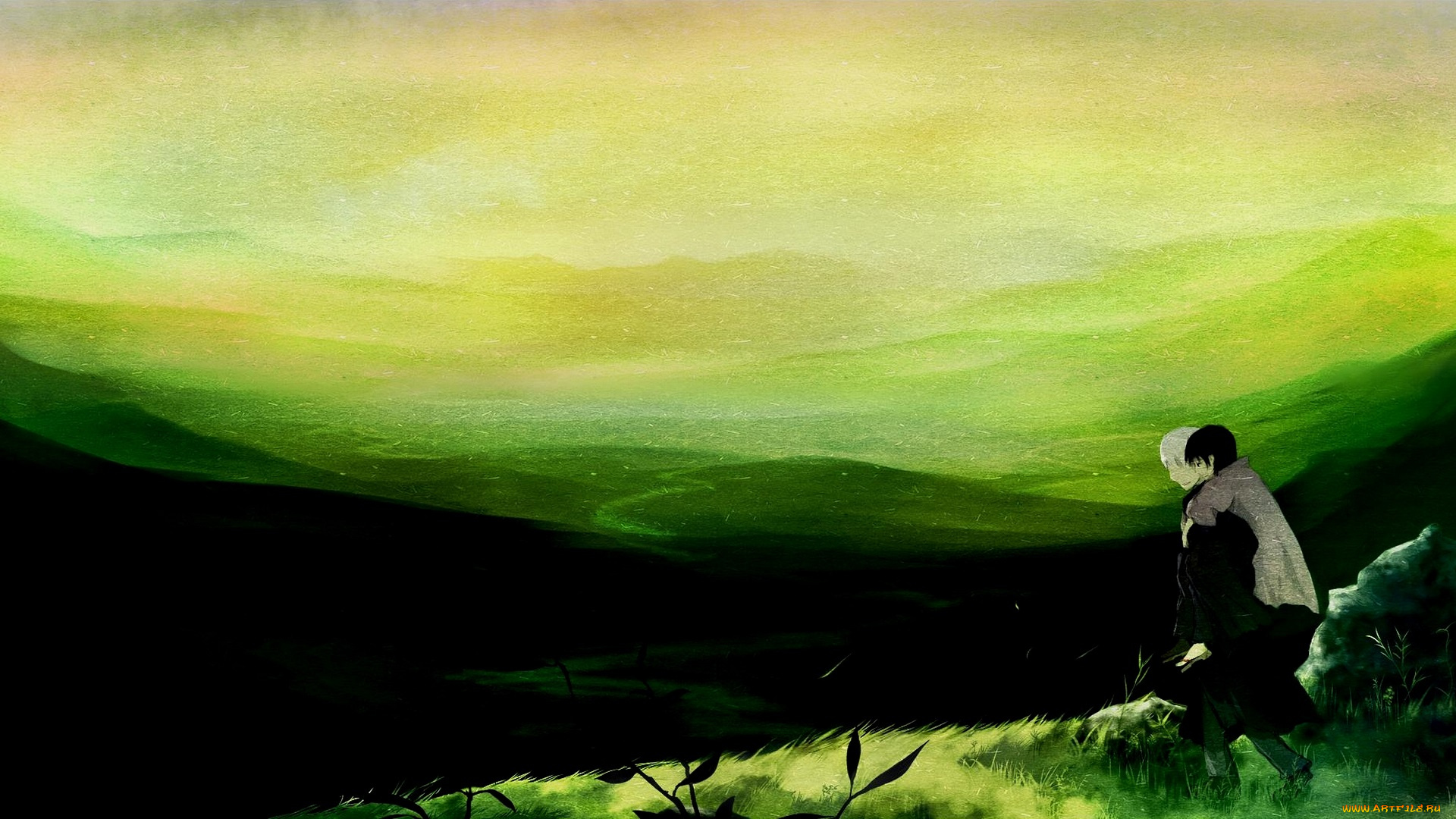 аниме, mushishi, фон, парень