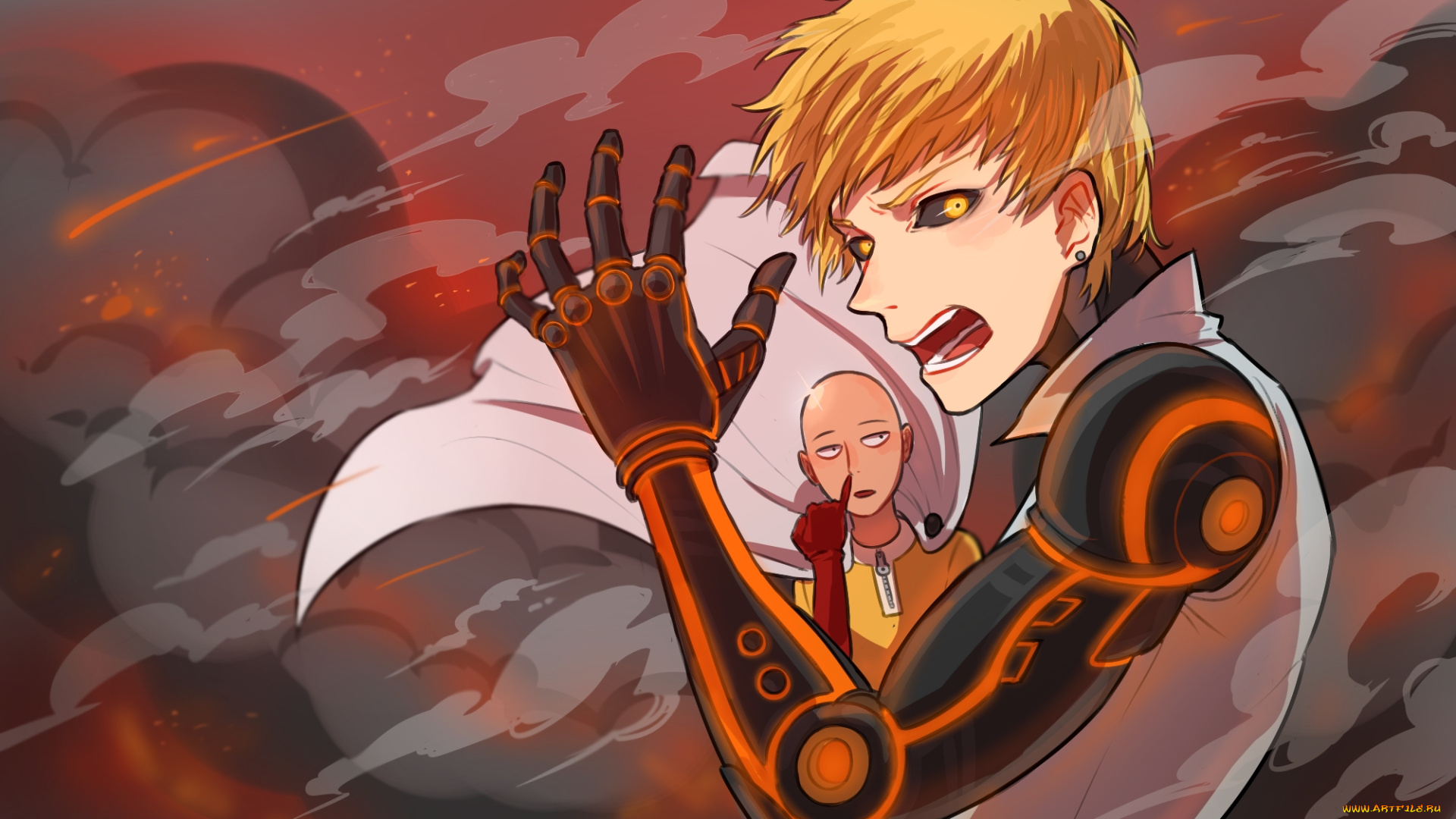 аниме, one, punch, man, генос