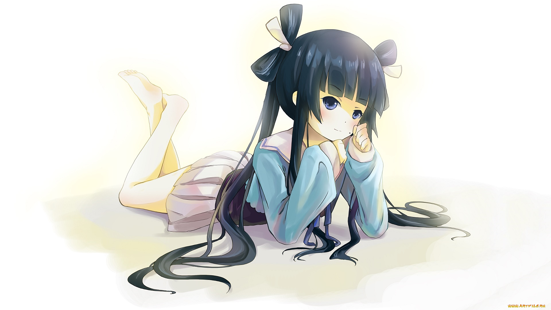 аниме, ookami-san, to, shichinin, no, nakama-tachi, девушка, взгляд, фон