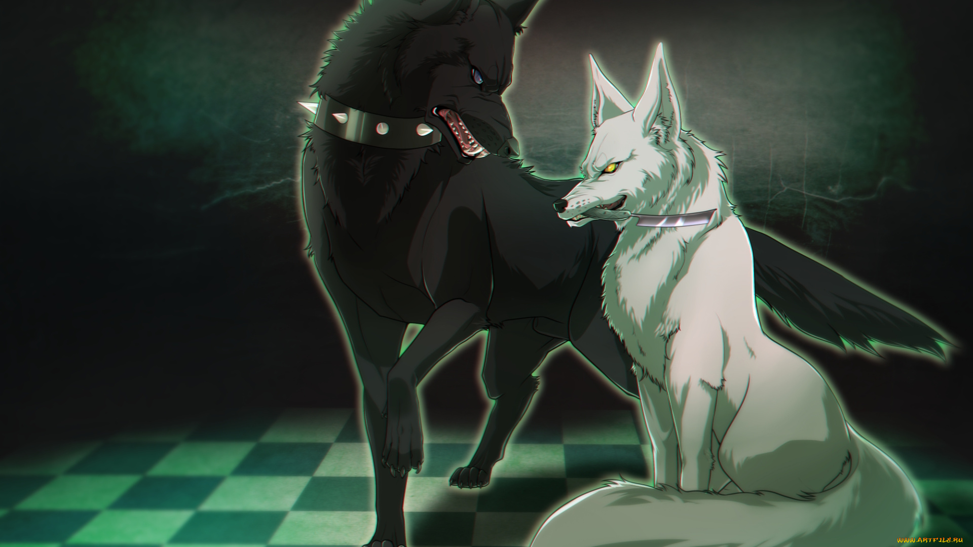 аниме, psycho-pass, арт, волки