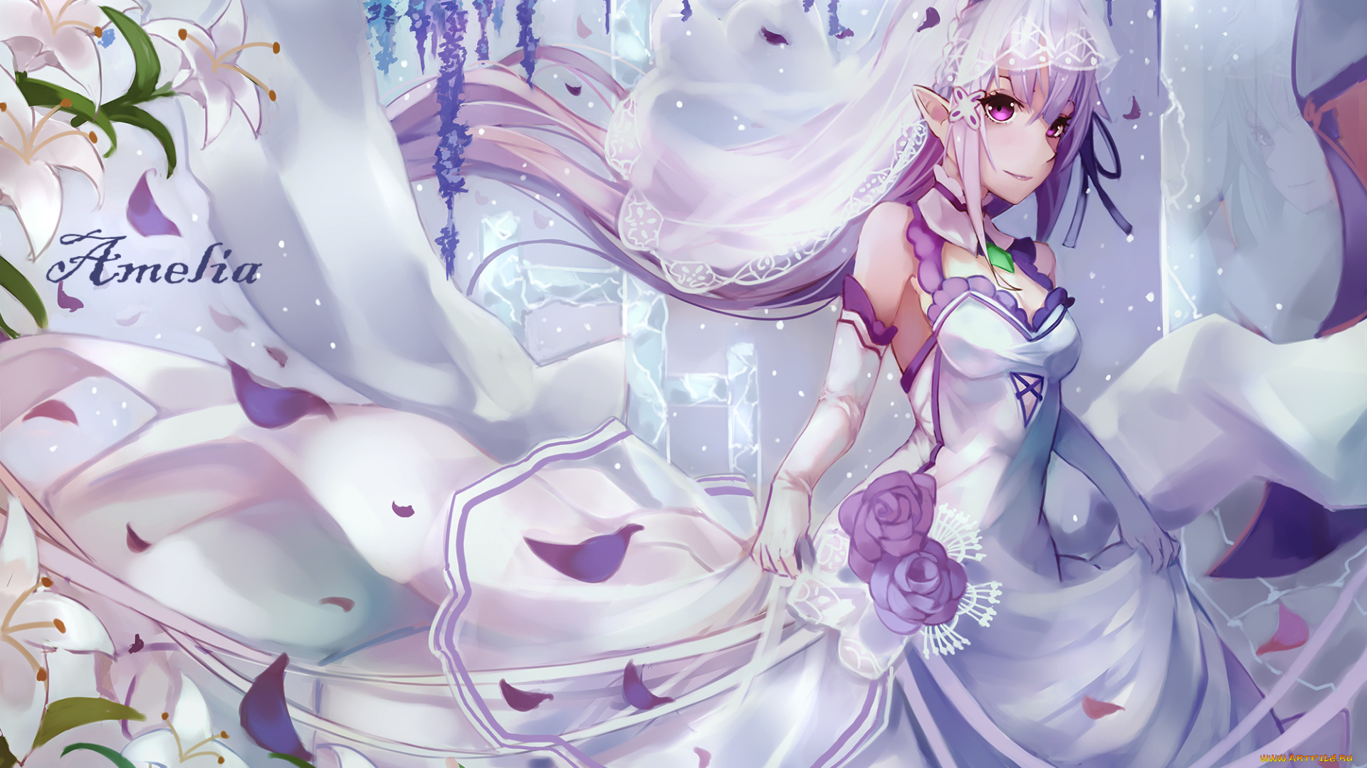 аниме, re, , zero, kara, hajimeru, isekai, seikatsu, взгляд, девушка, фон