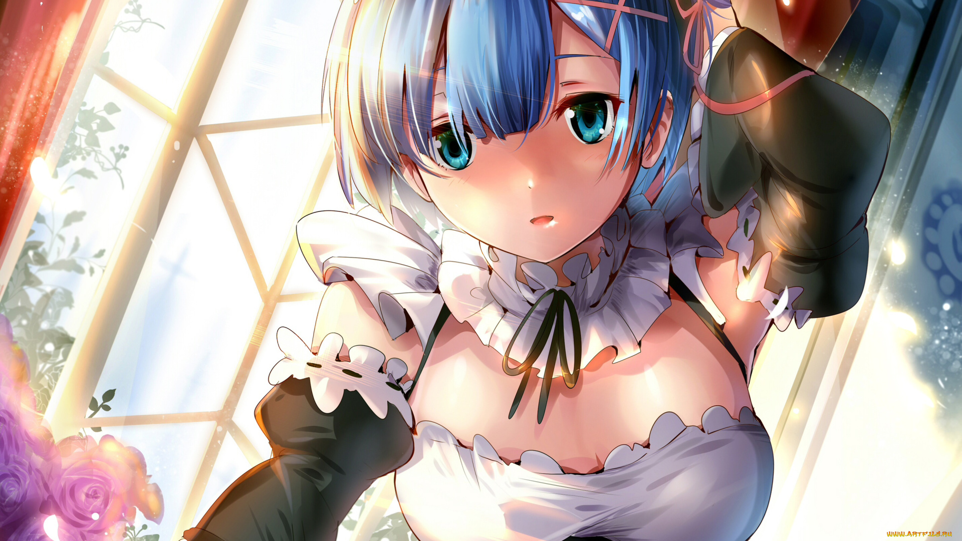 аниме, re, , zero, kara, hajimeru, isekai, seikatsu, девушка, взгляд, фон