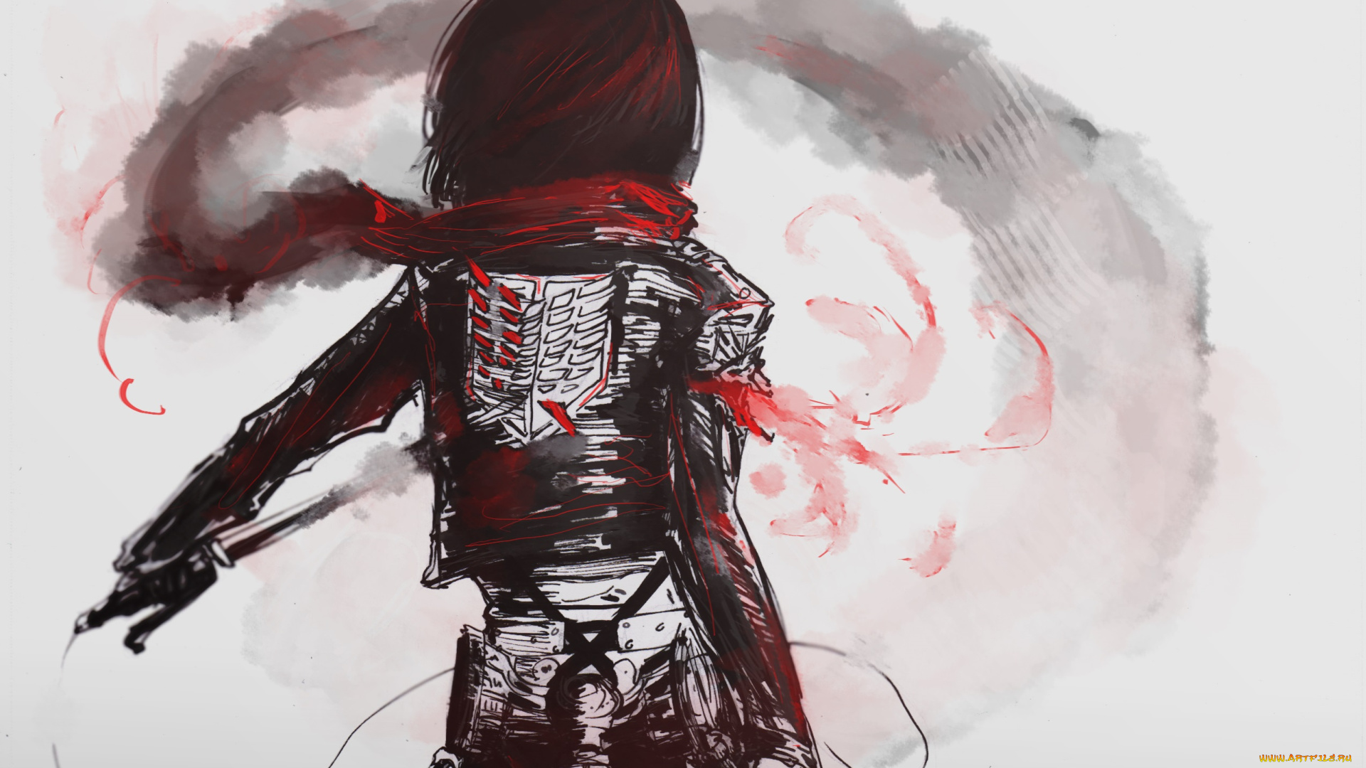 аниме, shingeki, no, kyojin, mikasa