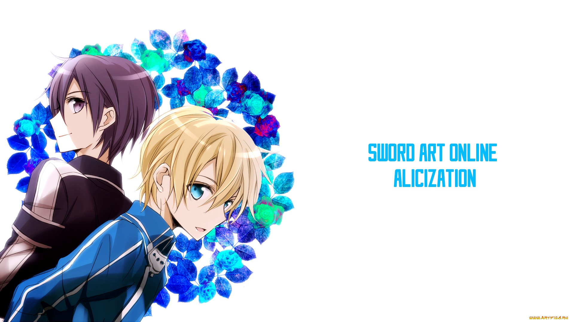 аниме, sword, art, online, парни, взгляд, фон