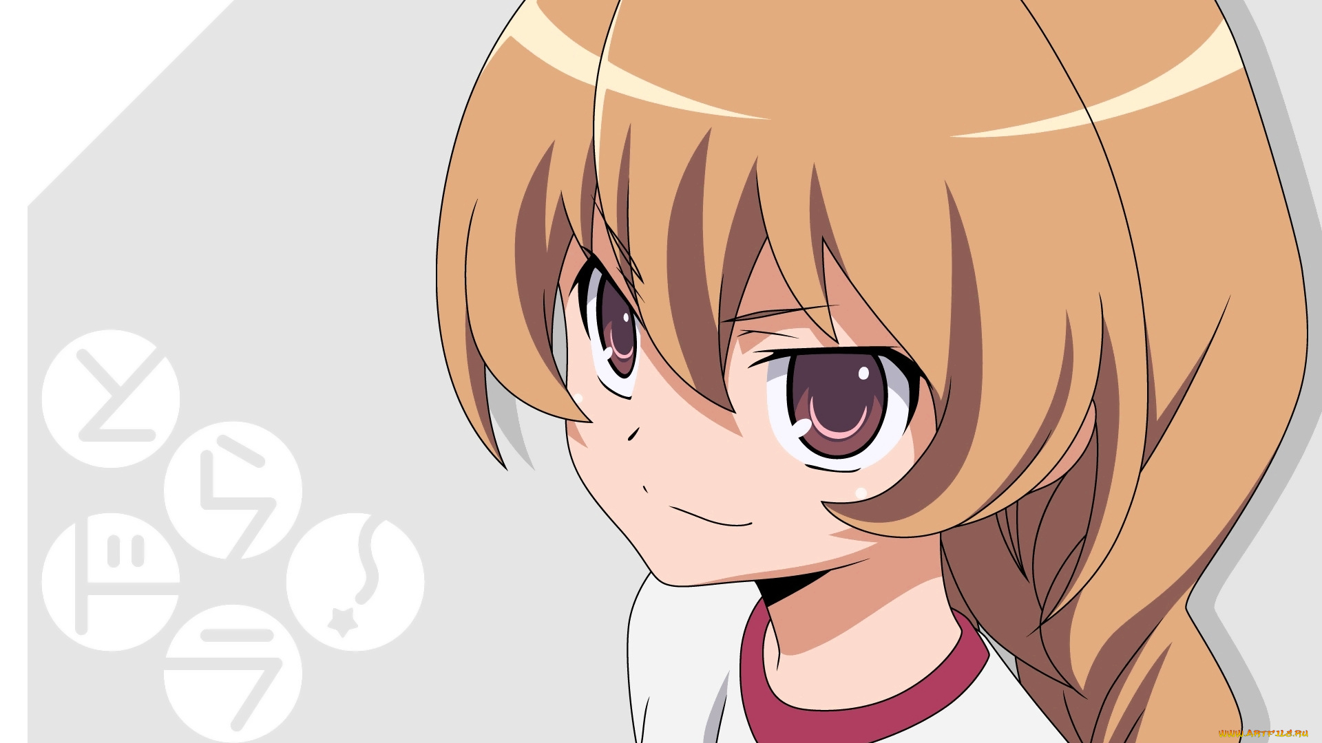 аниме, toradora, девушка, взгляд, фон