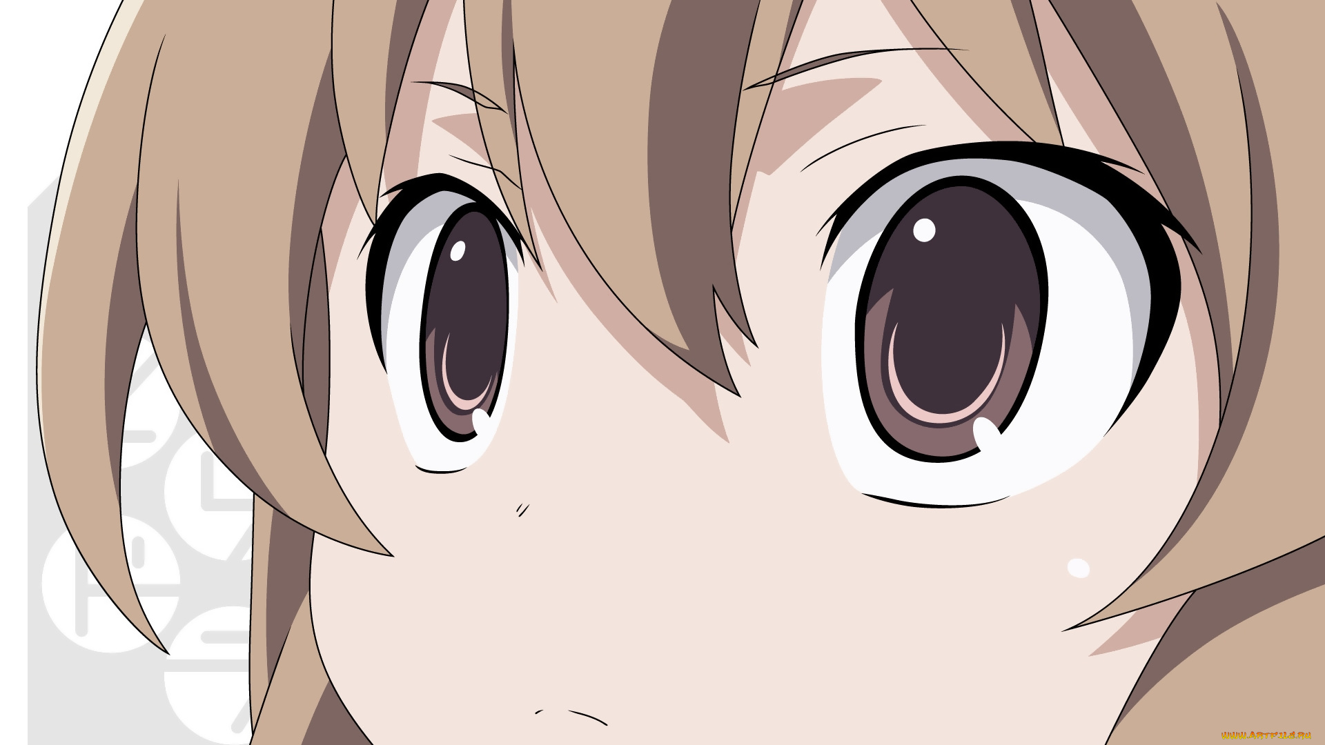 аниме, toradora, девушка, взгляд, фон