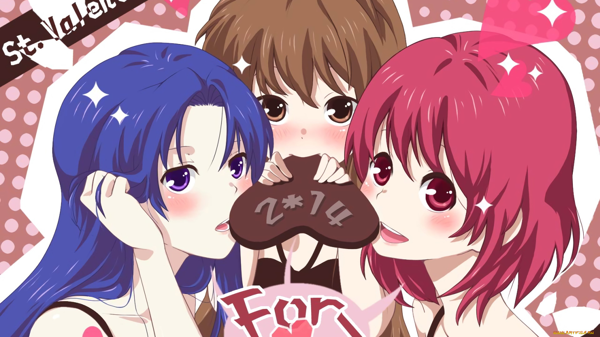 аниме, toradora, девушки, взгляд, фон