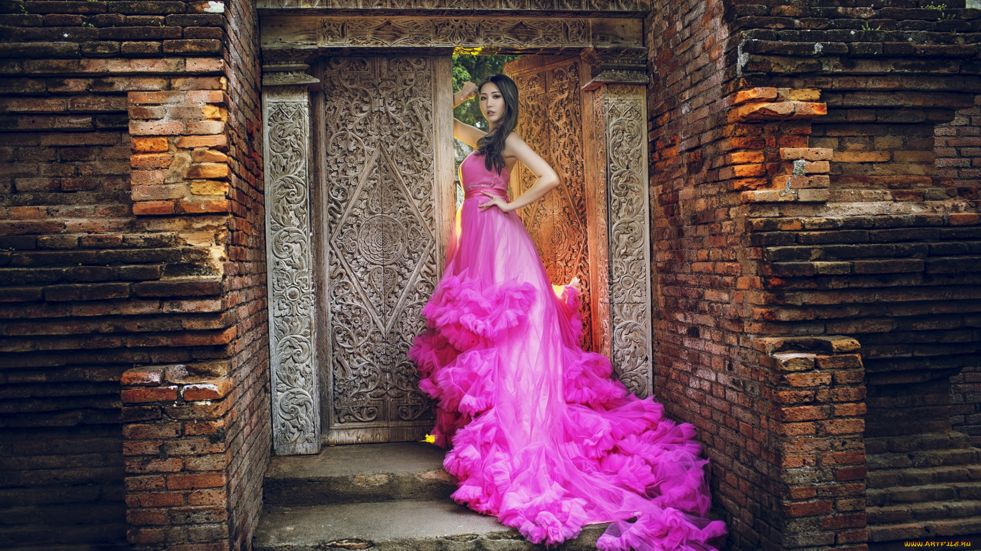 девушки, -unsort, , азиатки, стиль, платье, девушка, азиатка