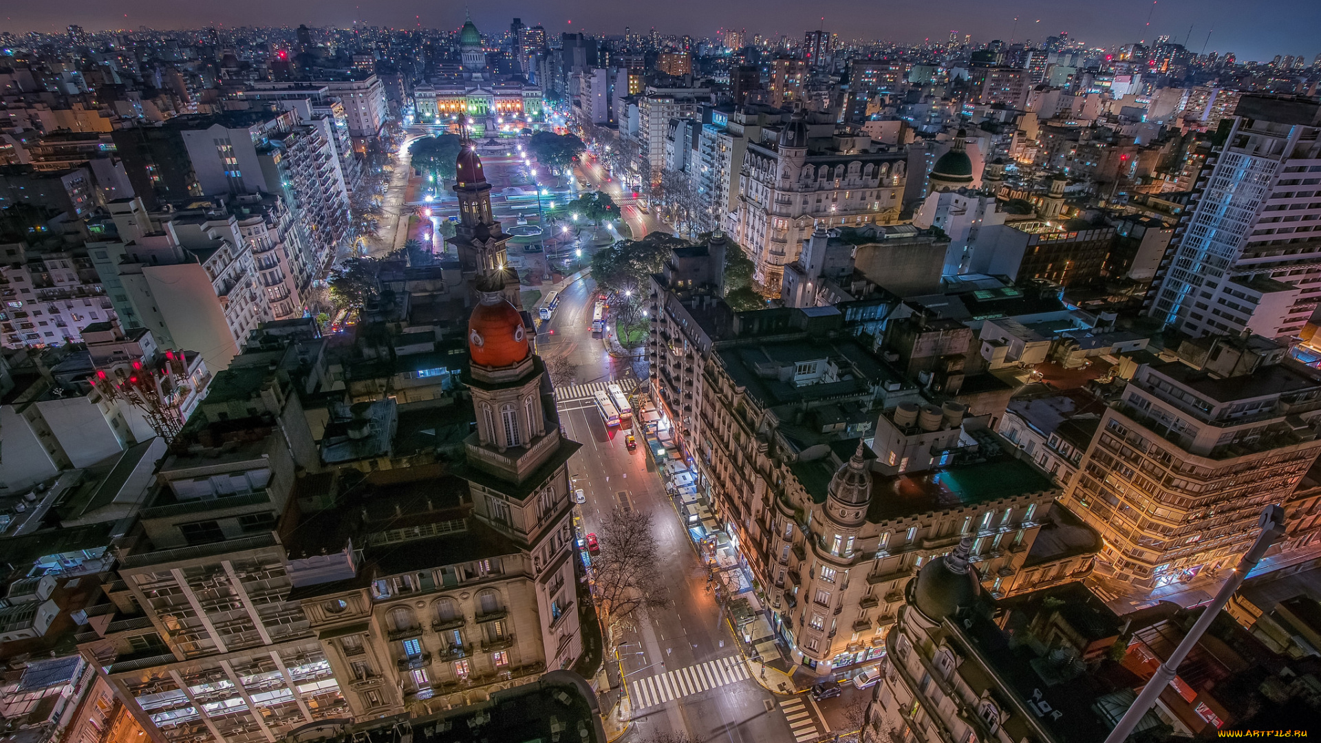 города, -, огни, ночного, города, огни, ночь