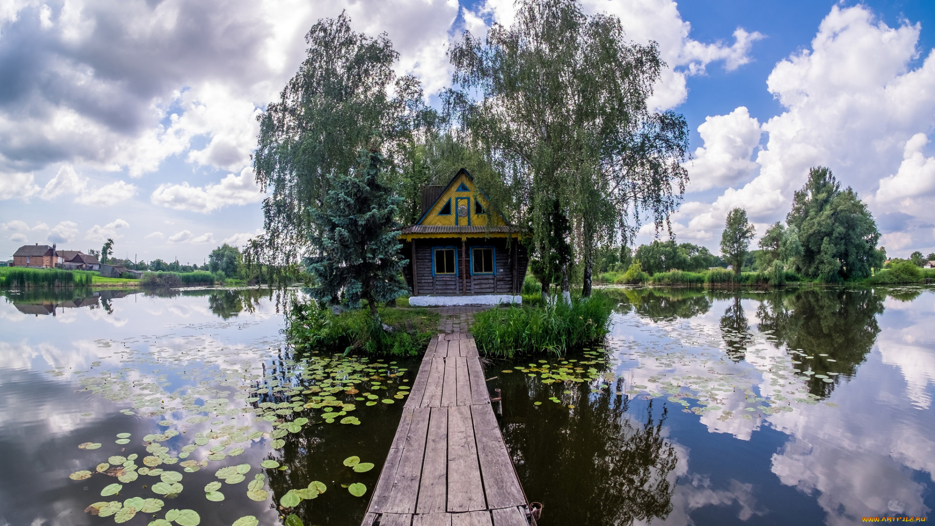 города, -, пейзажи, река, лес