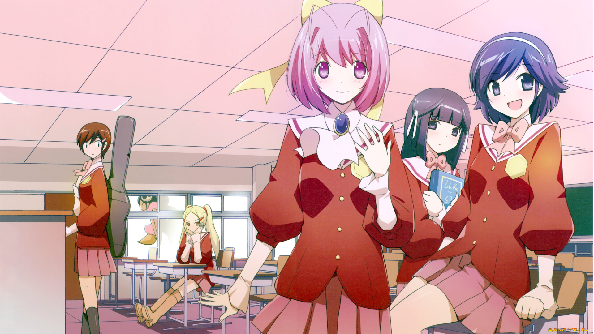 kami, nomi, zo, shiru, sekai, аниме, фон, взгляд, девушки