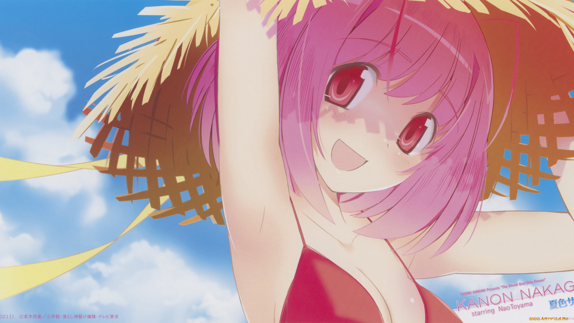 kami, nomi, zo, shiru, sekai, аниме, взгляд, девушка, фон