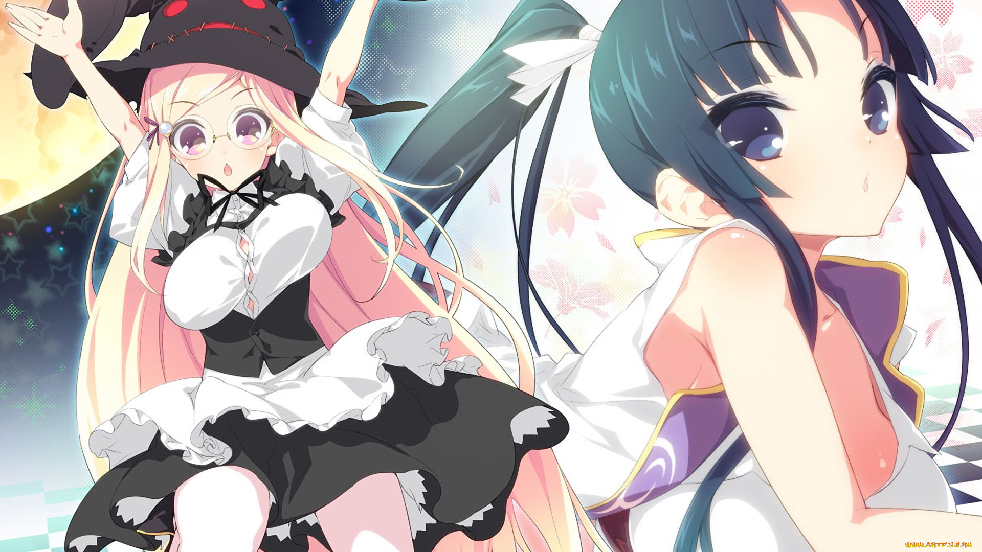 ookami-san, to, shichinin, no, nakama-tachi, аниме, девушки, взгляд, фон