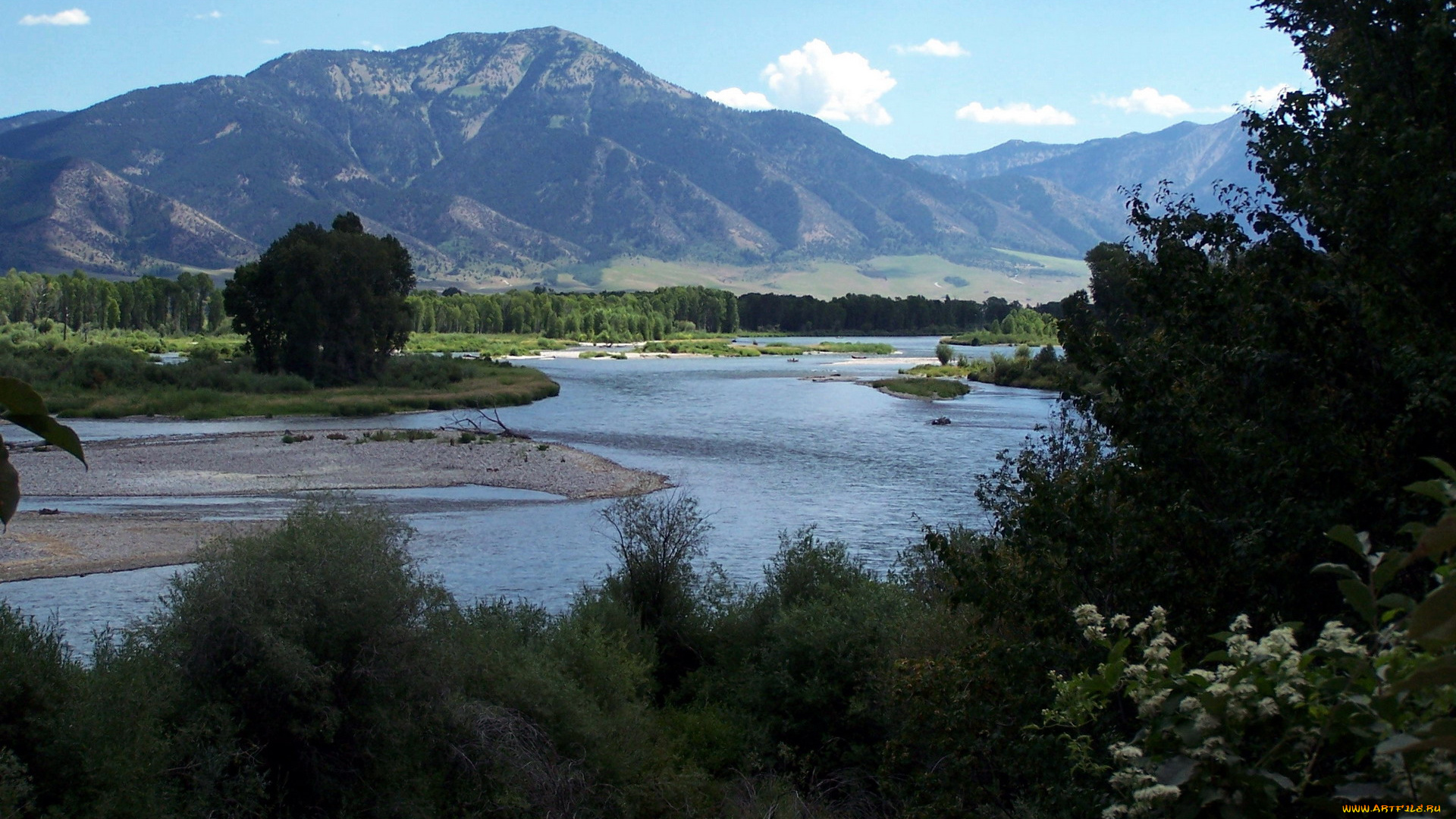 природа, реки, озера, горы, река, островок