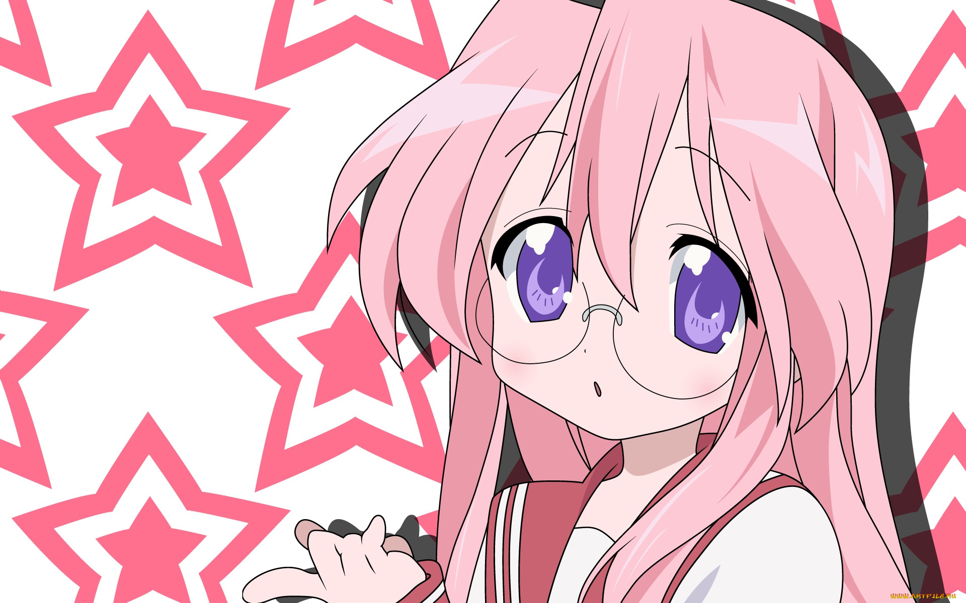 аниме, lucky, star, фон, взгляд, девушка