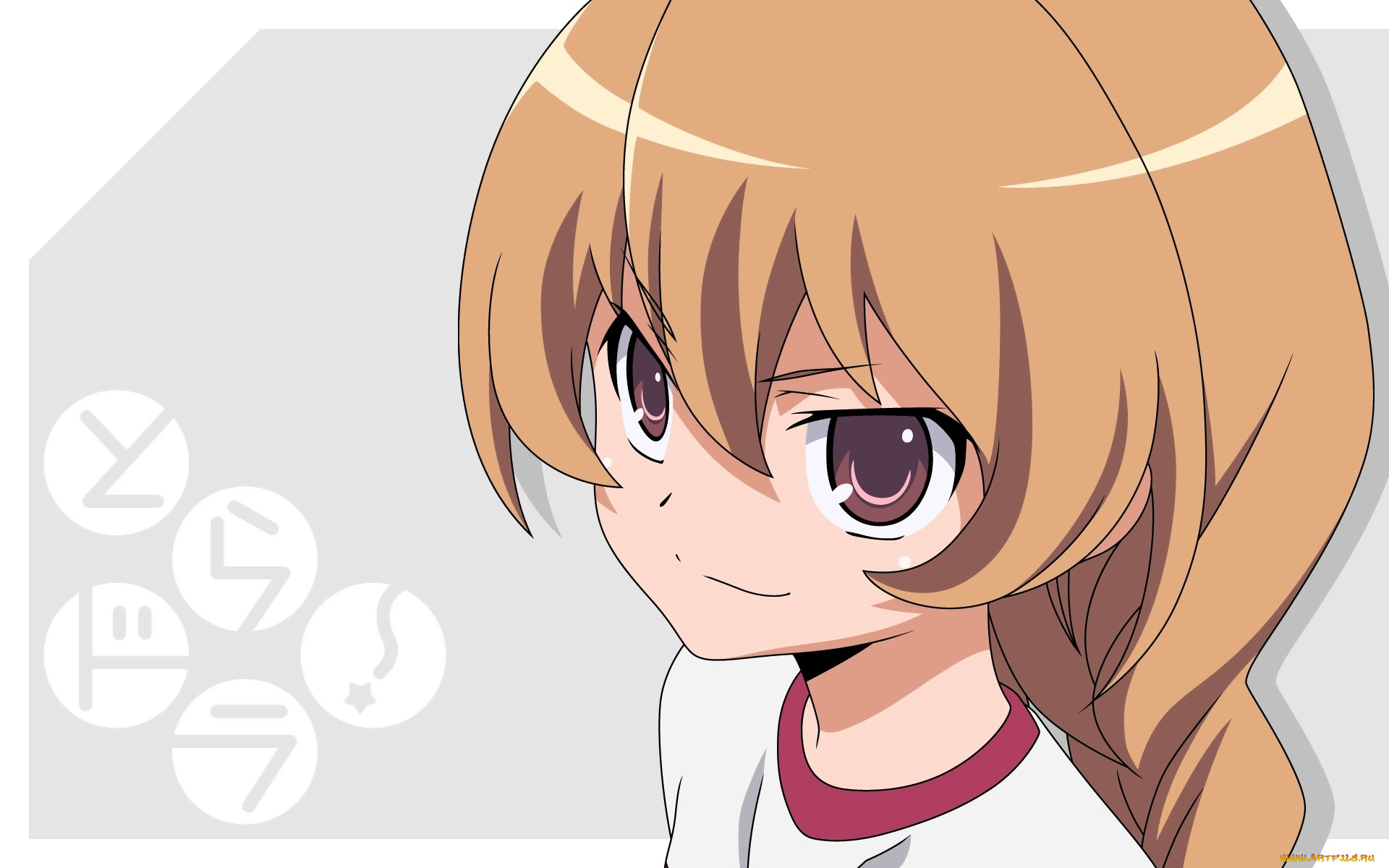 аниме, toradora, девушка, взгляд, фон