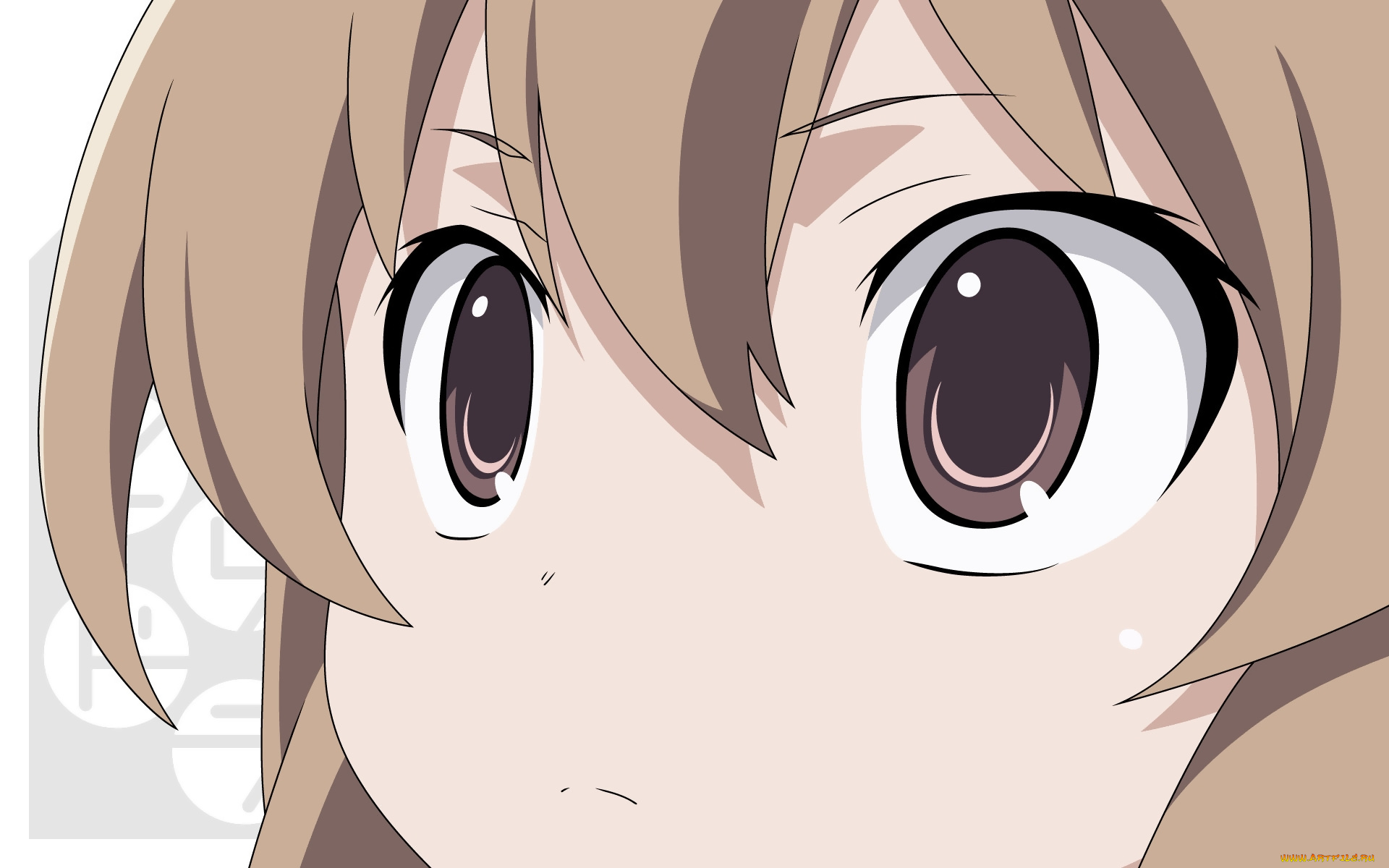 аниме, toradora, девушка, взгляд, фон