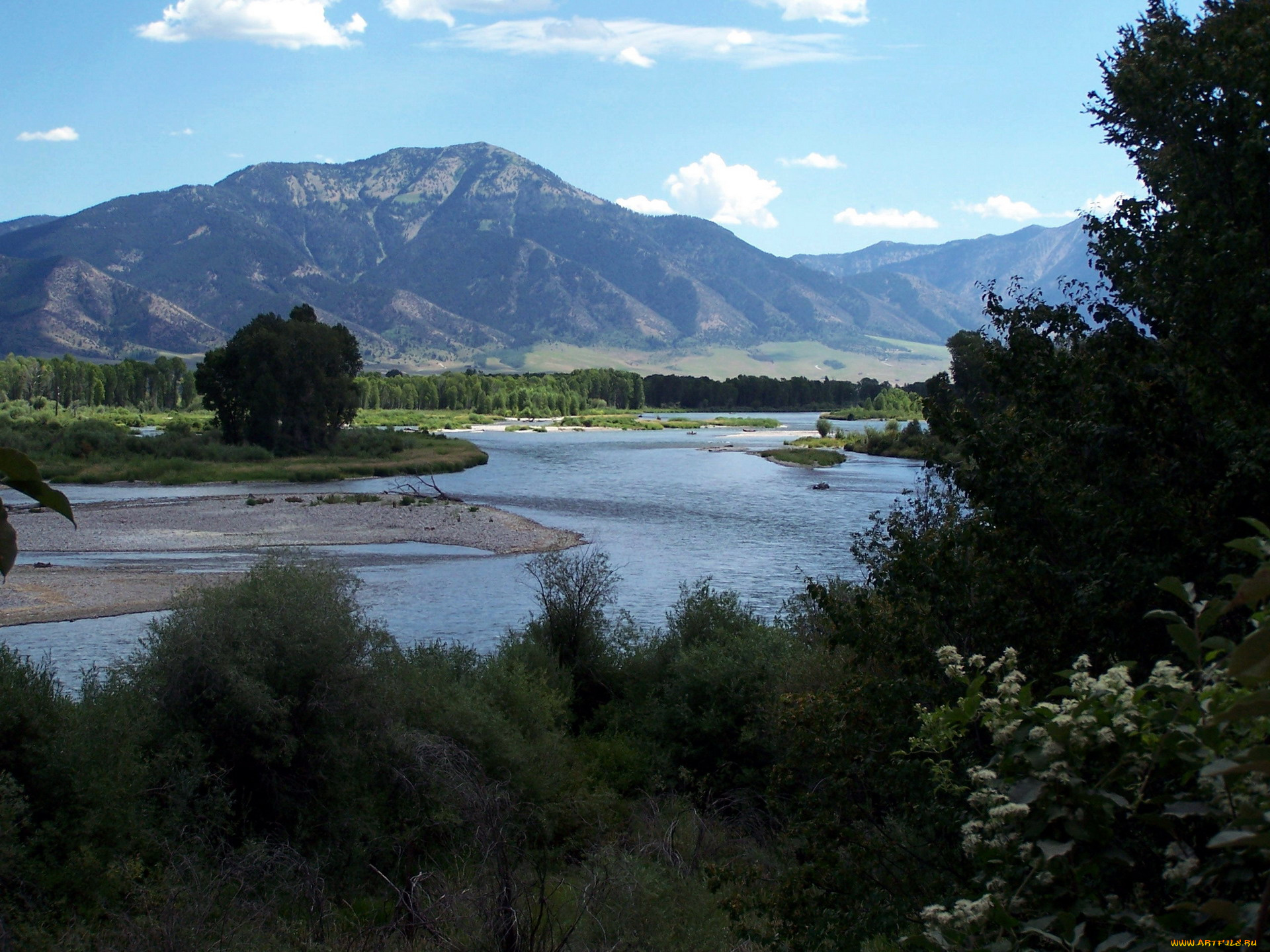 природа, реки, озера, горы, река, островок