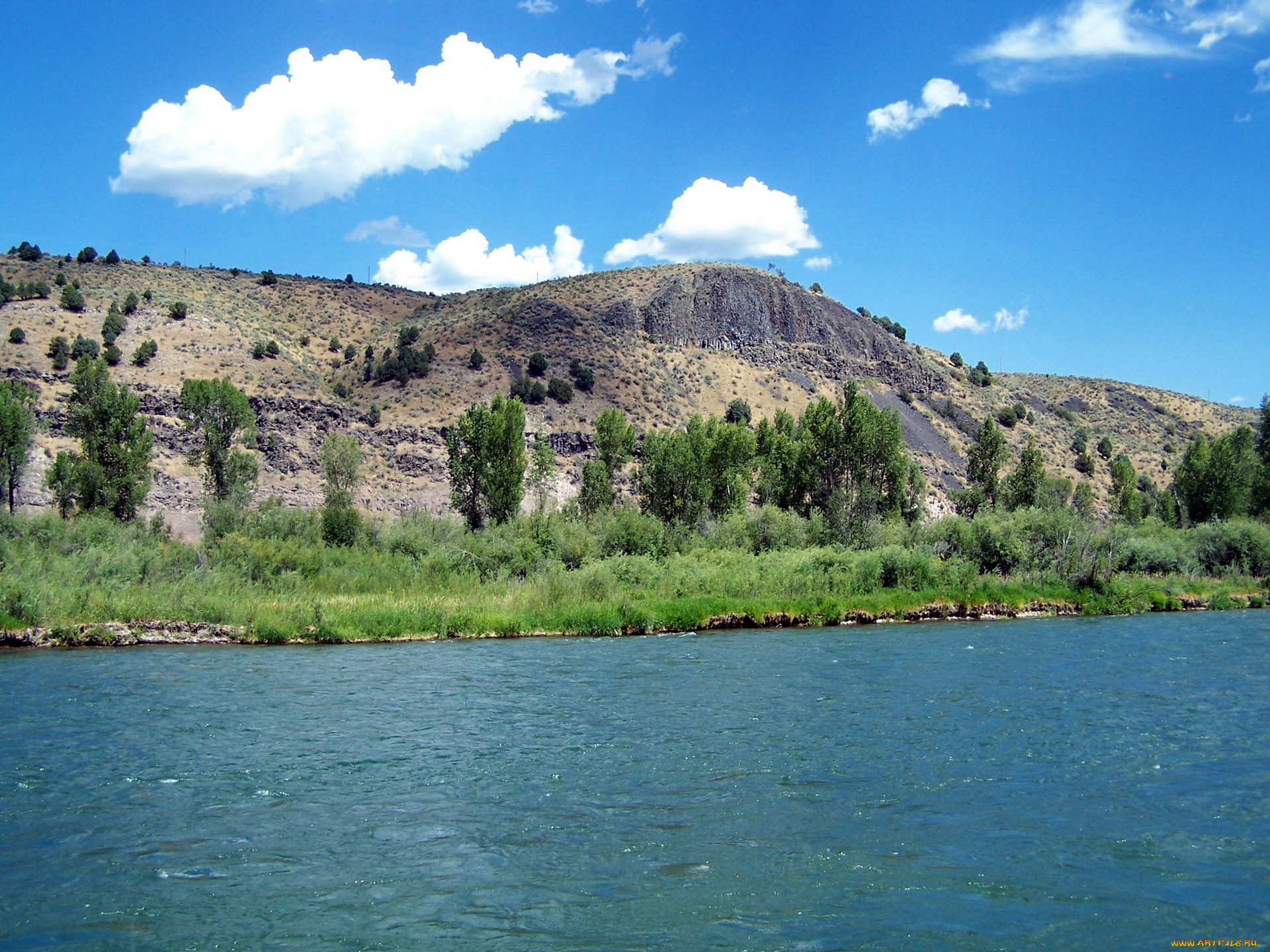 природа, реки, озера, холм, река, берег