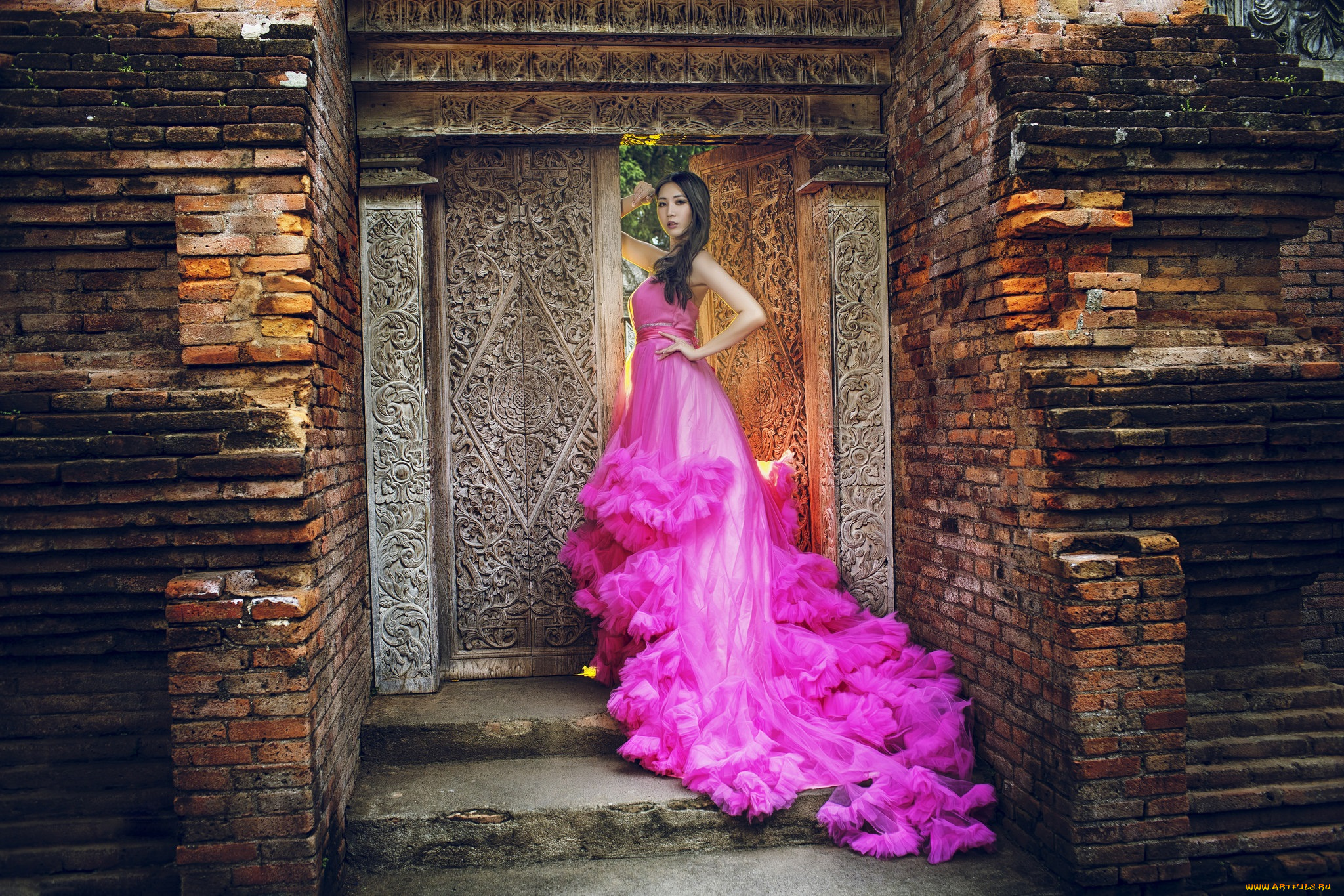 девушки, -unsort, , азиатки, стиль, платье, девушка, азиатка