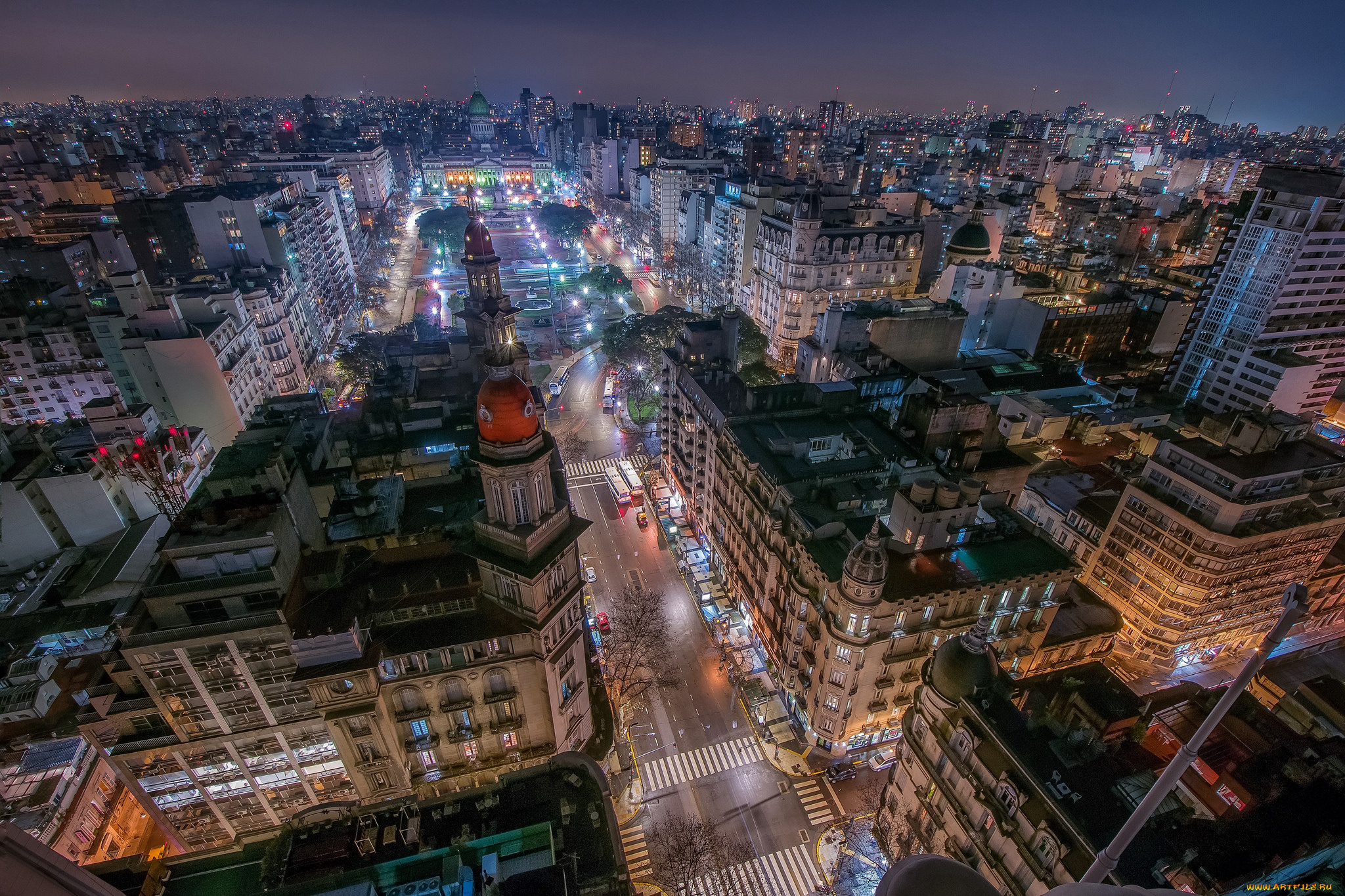 города, -, огни, ночного, города, огни, ночь