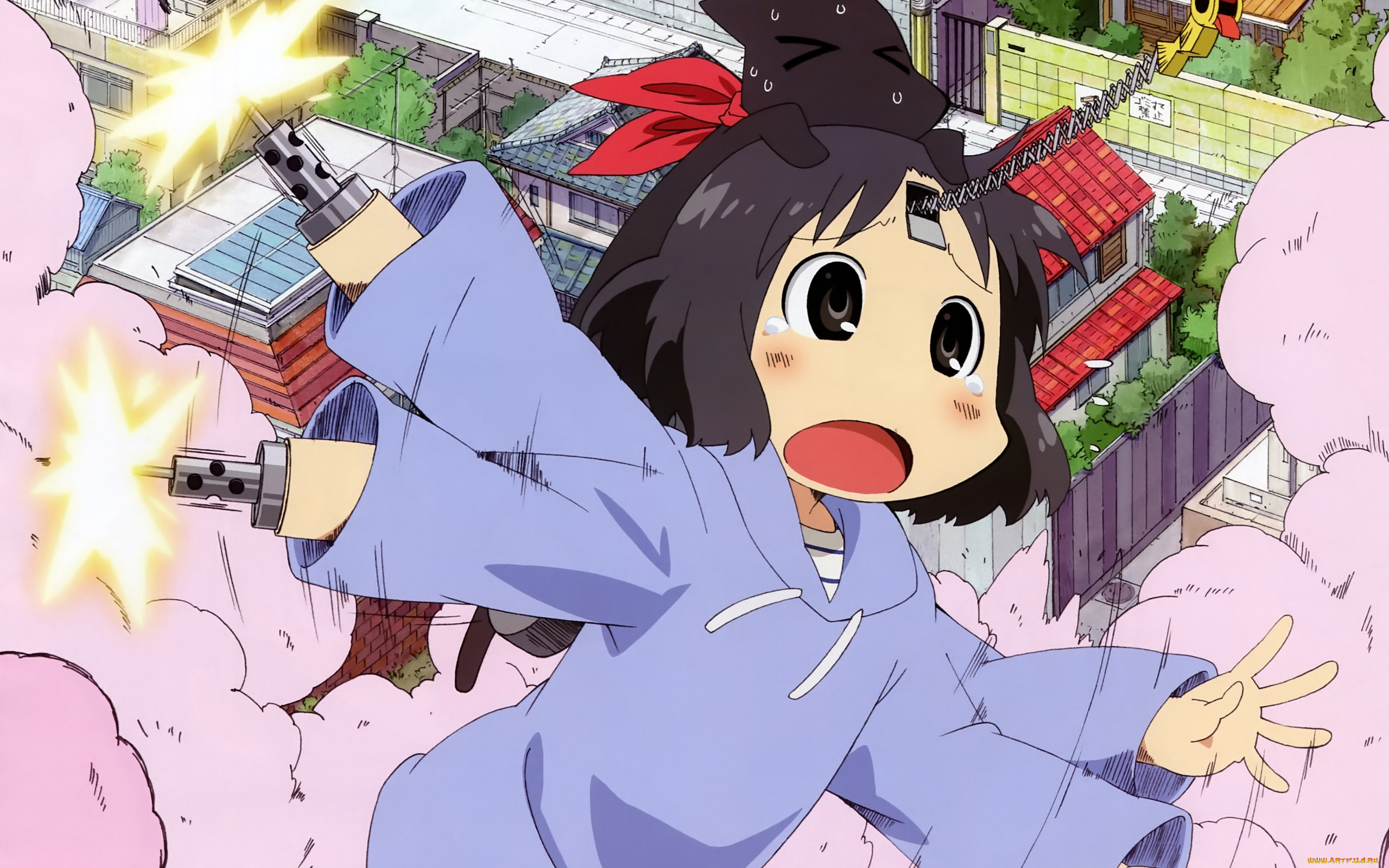 аниме, monster, musume, no, iru, nichijou, девушка, взгляд, фон