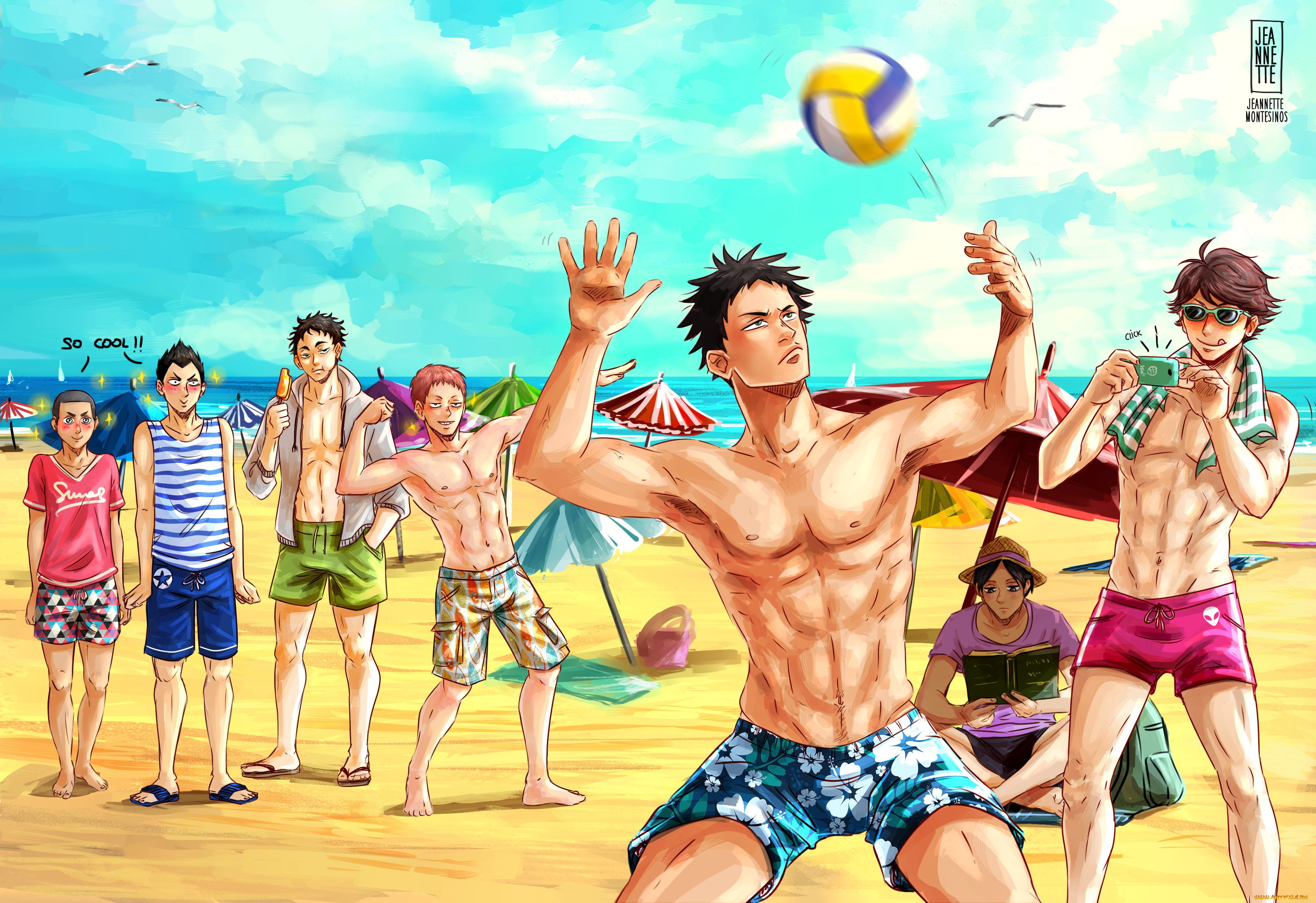 аниме, haikyuu, парни