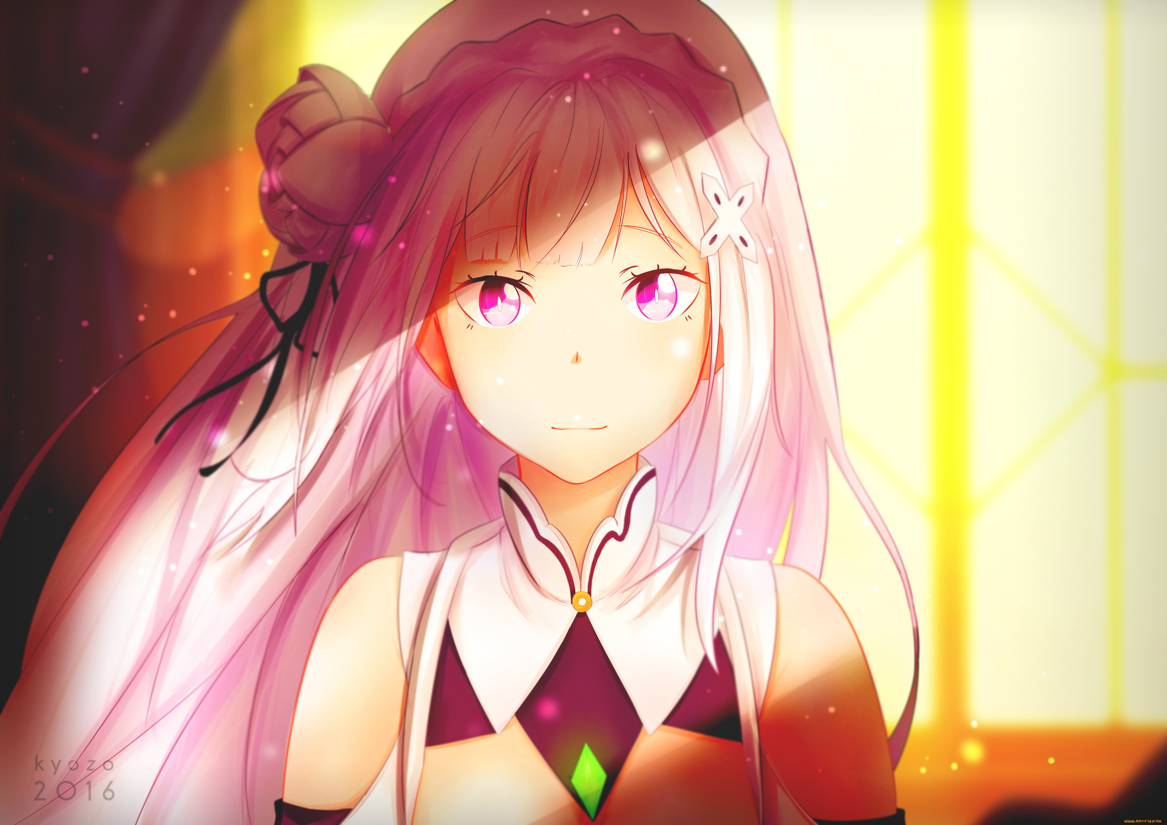 аниме, re, , zero, kara, hajimeru, isekai, seikatsu, взгляд, фон, девушка