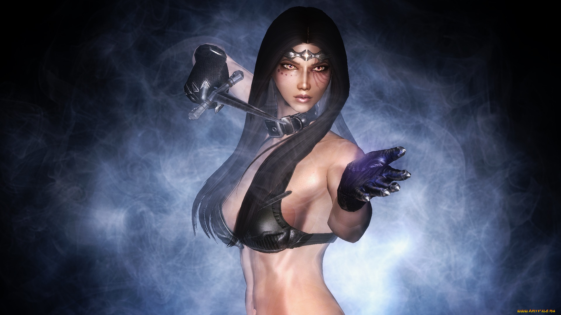 3д, графика, фантазия, , fantasy, фон, взгляд, девушка