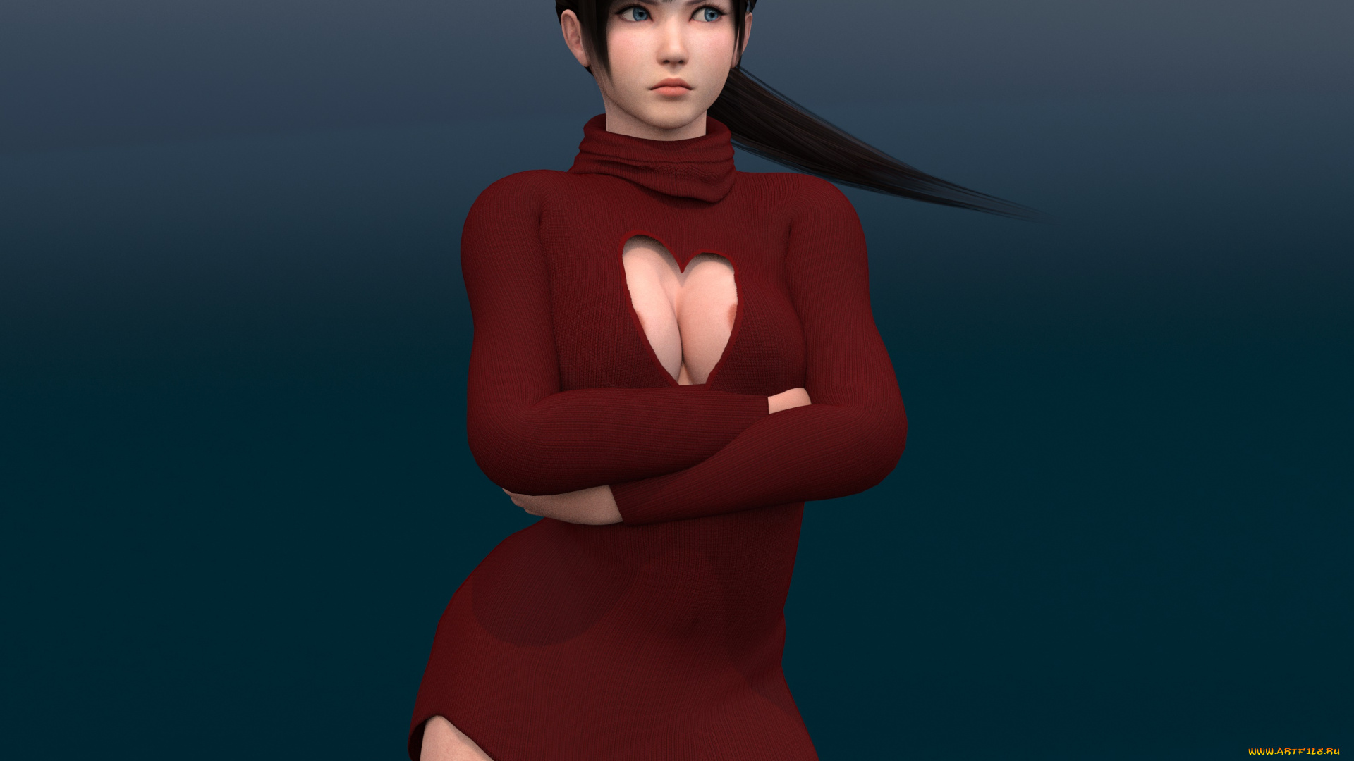 3д, графика, люди, , people, грудь, фон, взгляд, девушка