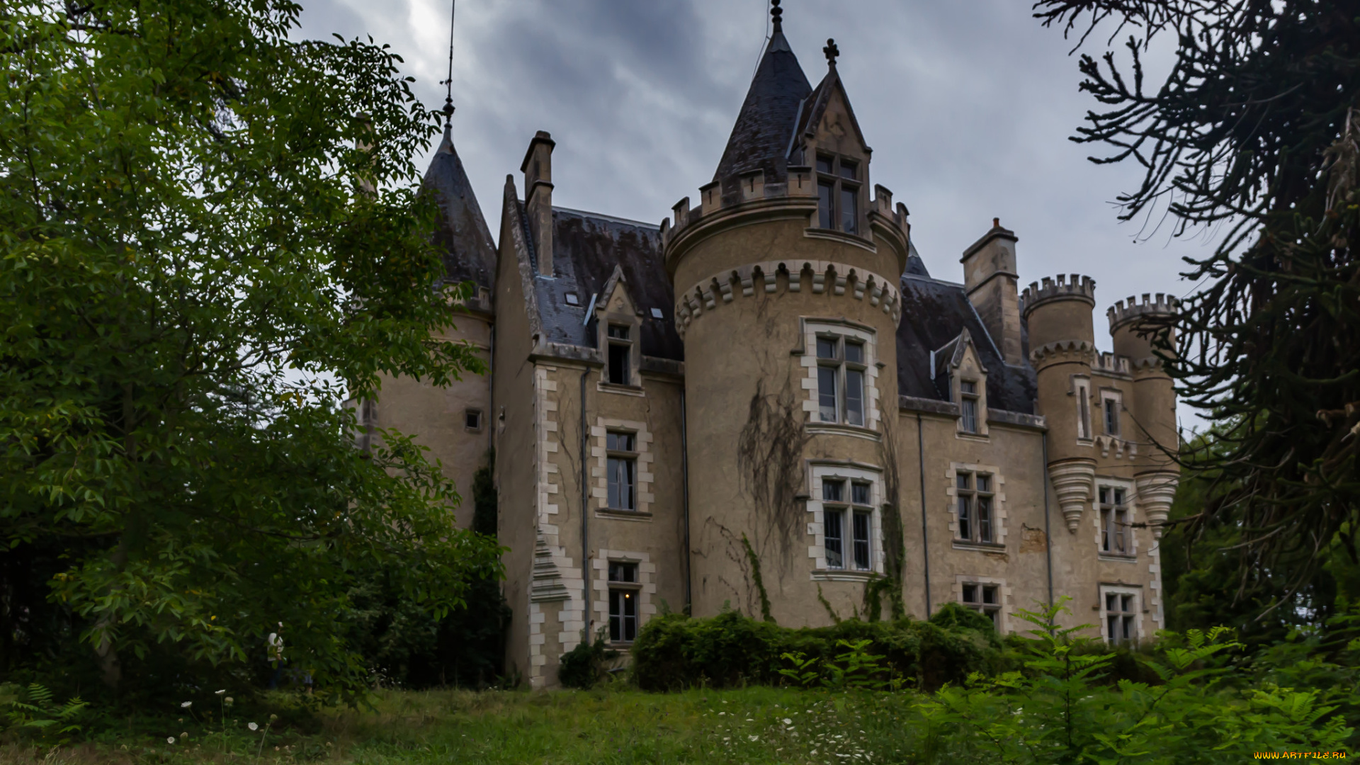 ch&, 226, teau, hant&, 233, , de, fougeret, города, замки, франции, простор