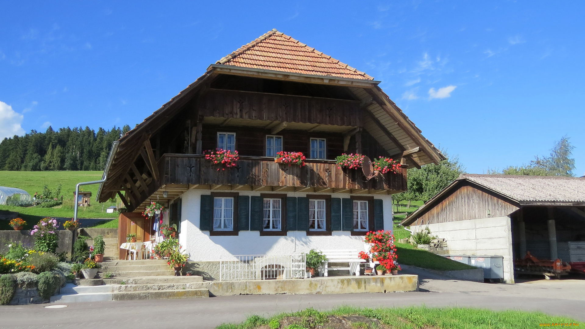 города, -, здания, , дома, дом, цветы