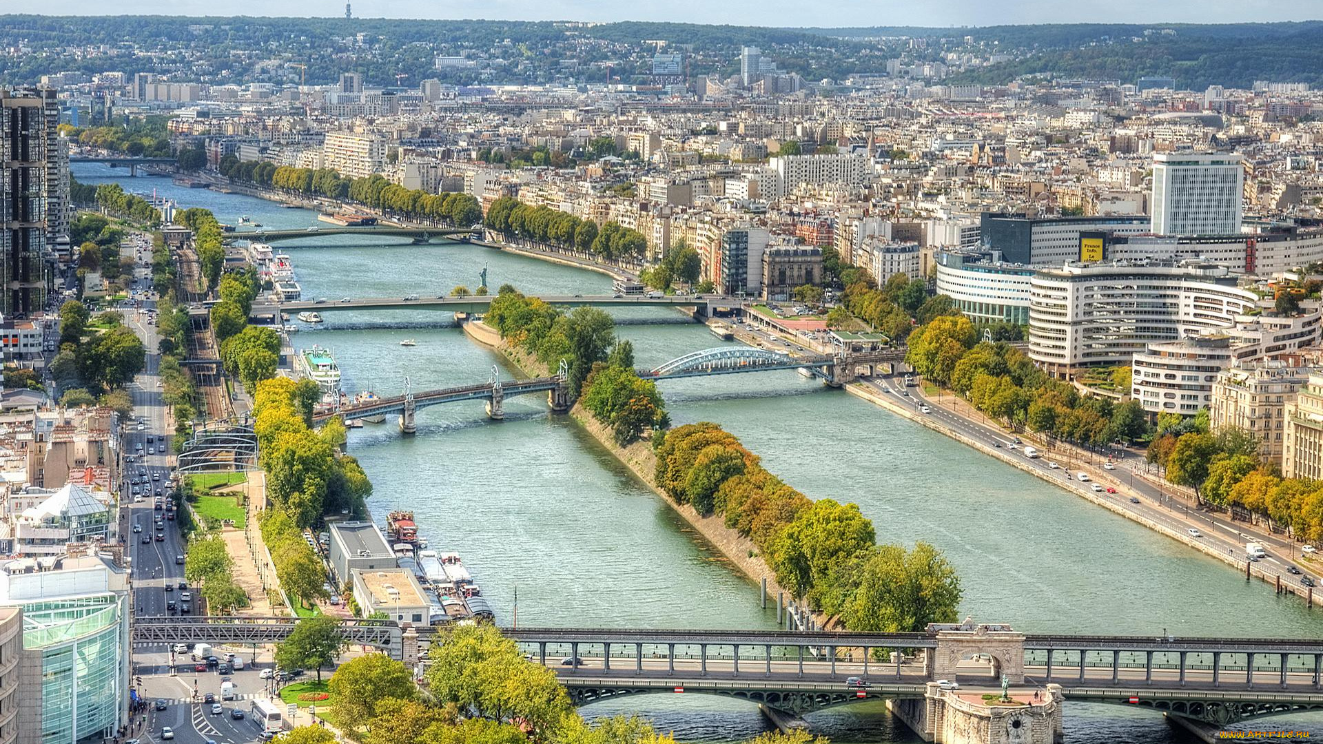 города, париж, , франция, город, париж