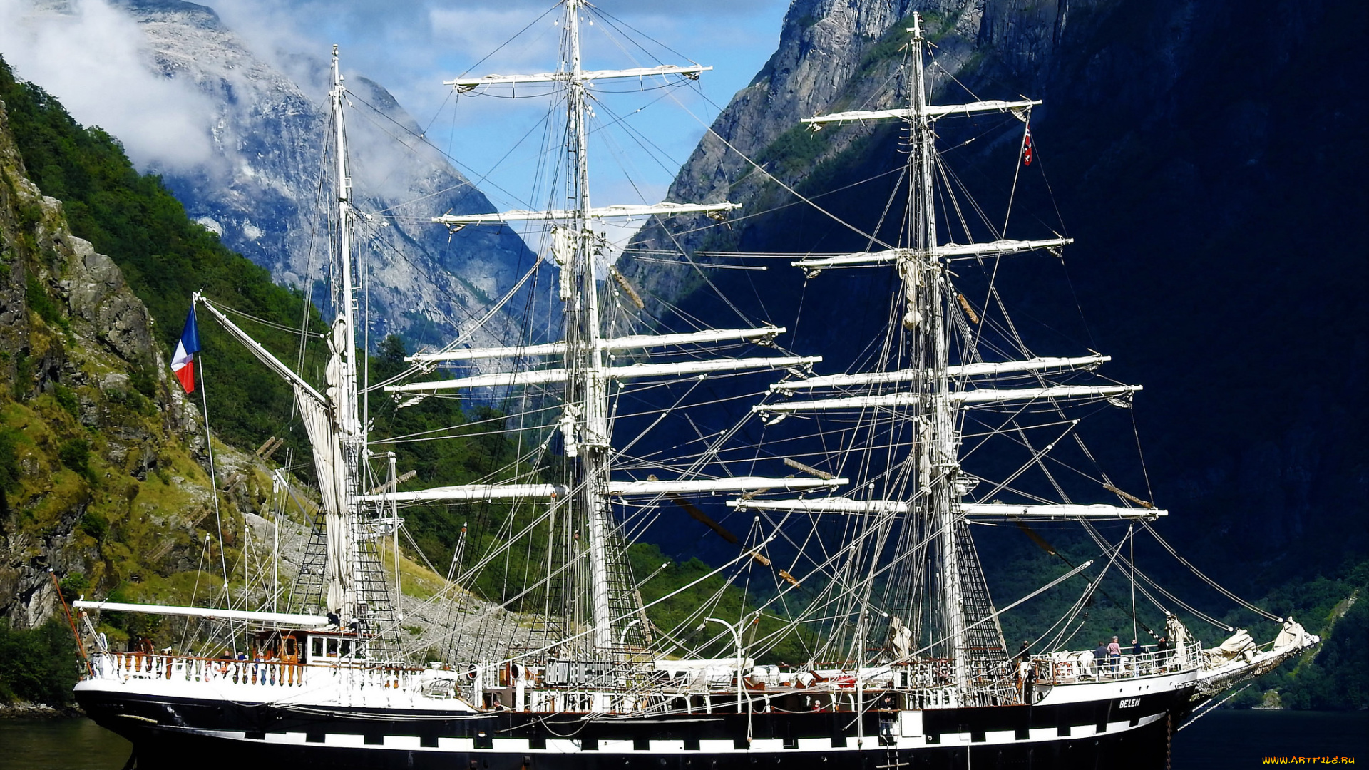 корабли, парусники, паруса, мачты