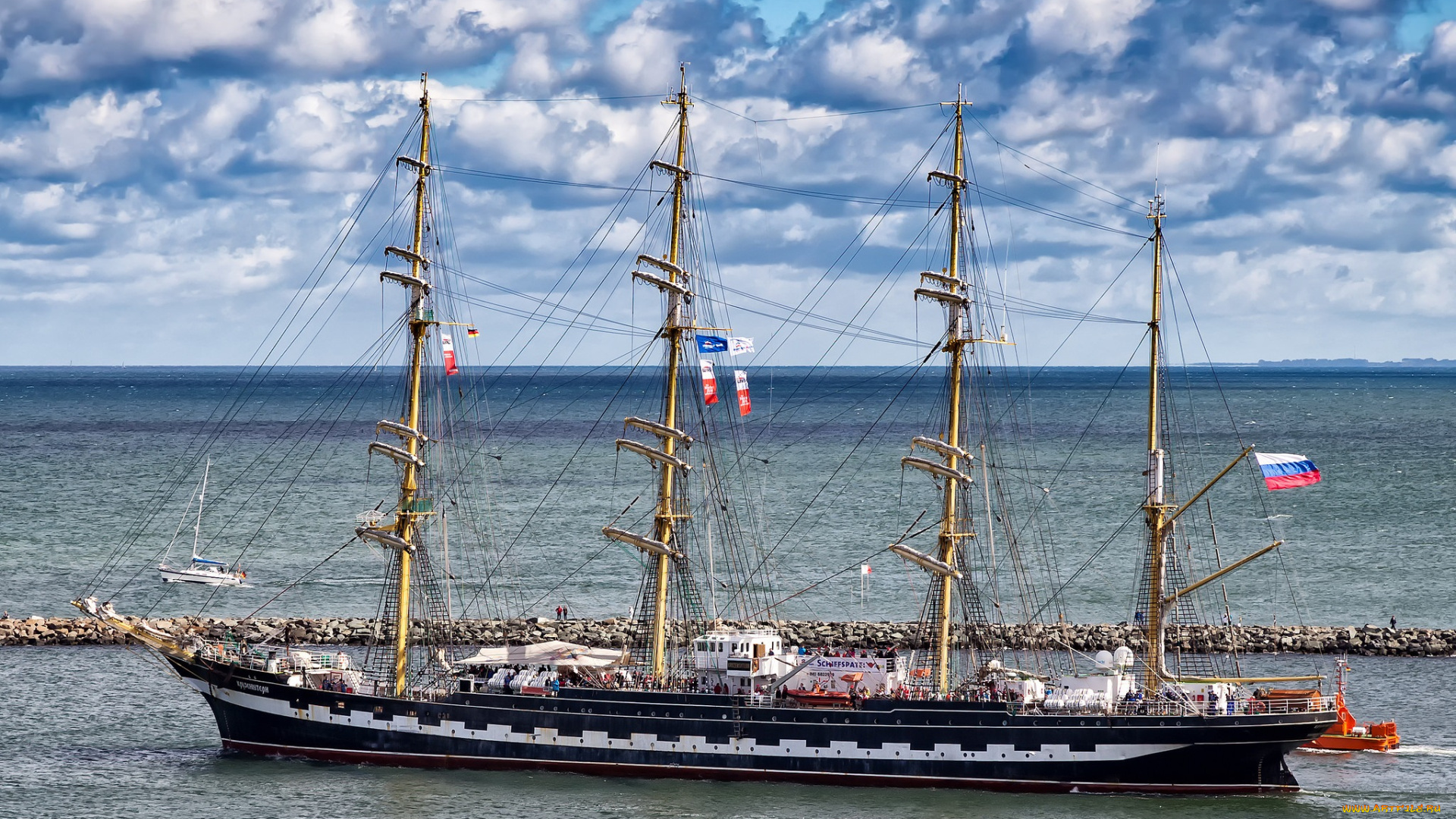 корабли, парусники, паруса, мачты