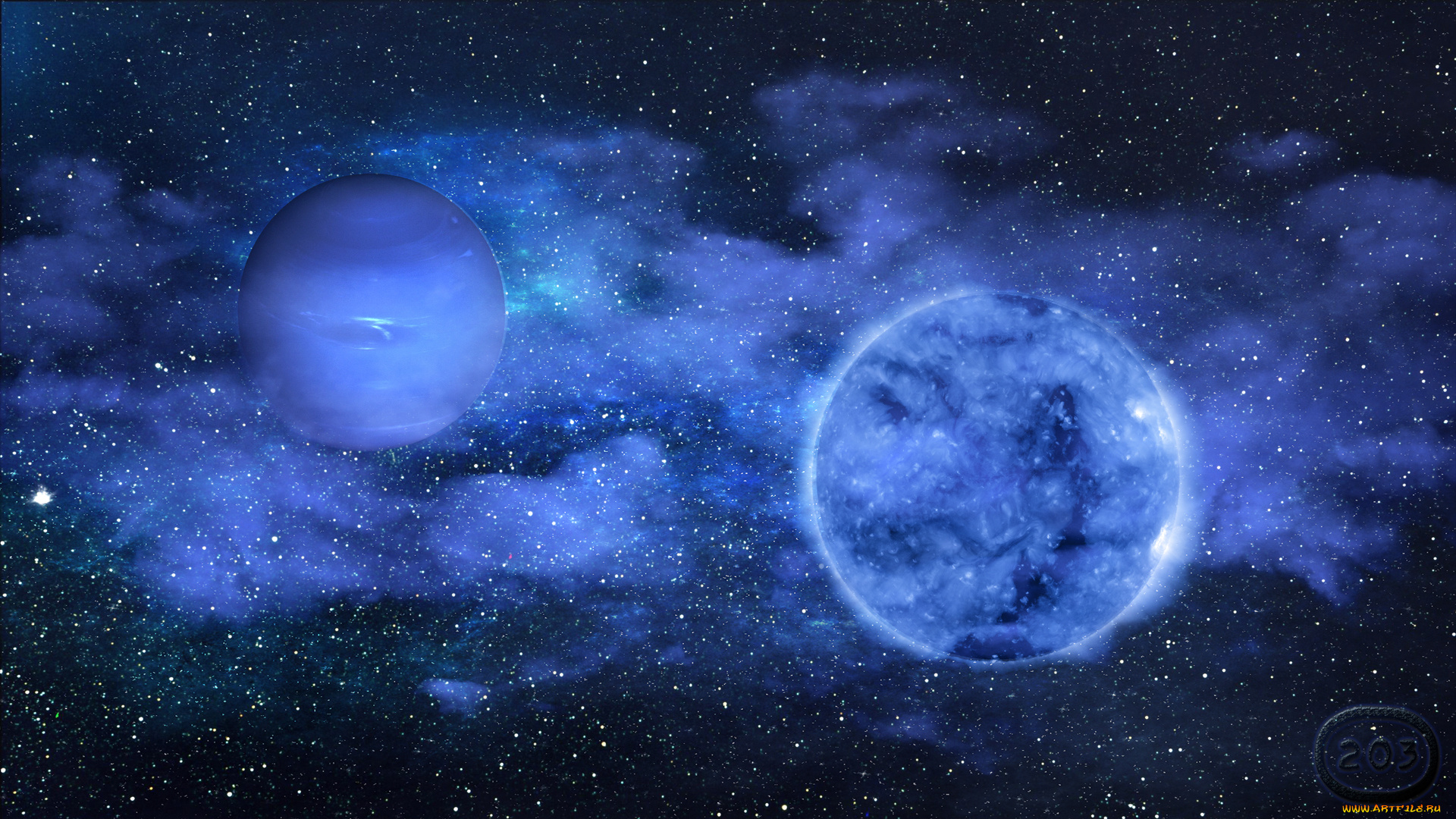 космос, арт, звезды, вселенная, планеты, галактика