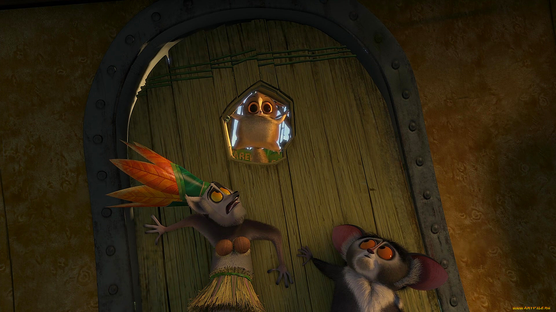 мультфильмы, madagascar, , escape, 2, africa, лемур, трое, дверь, костюм