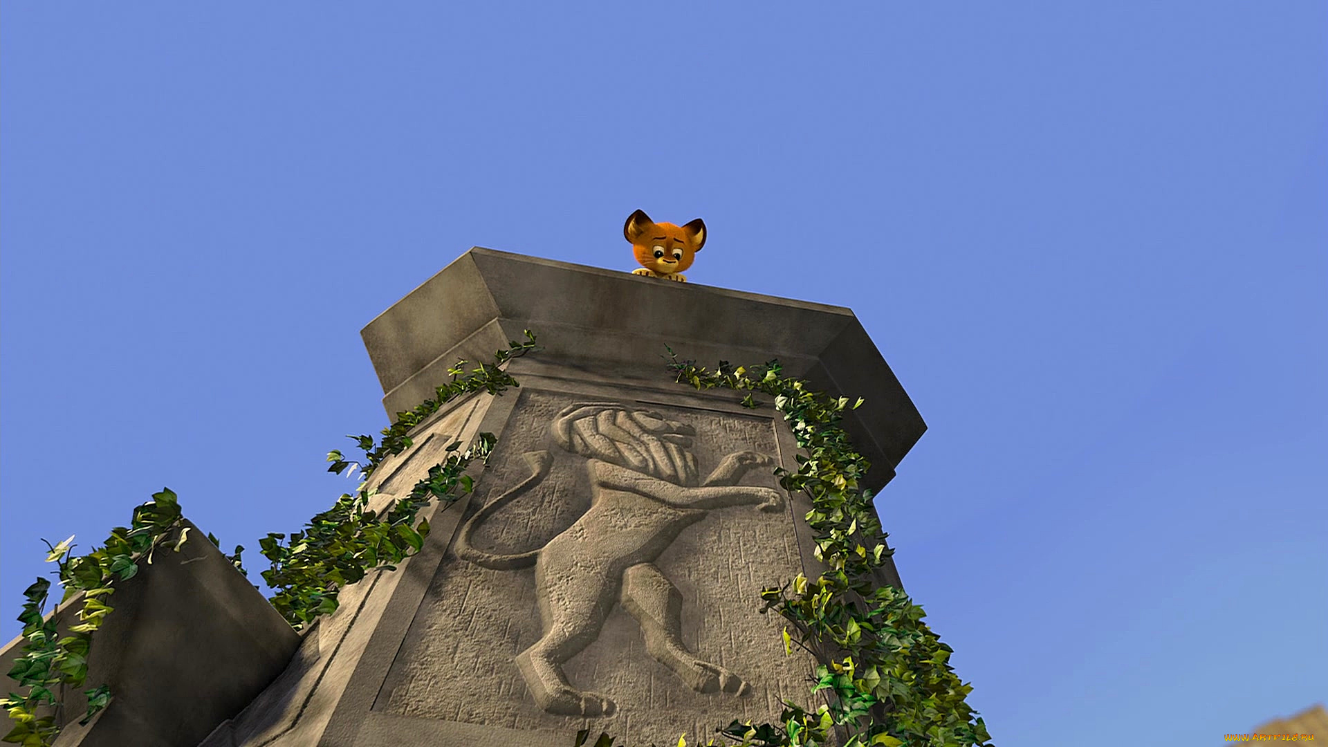 мультфильмы, madagascar, , escape, 2, africa, львенок, растение, скульптура, фреска