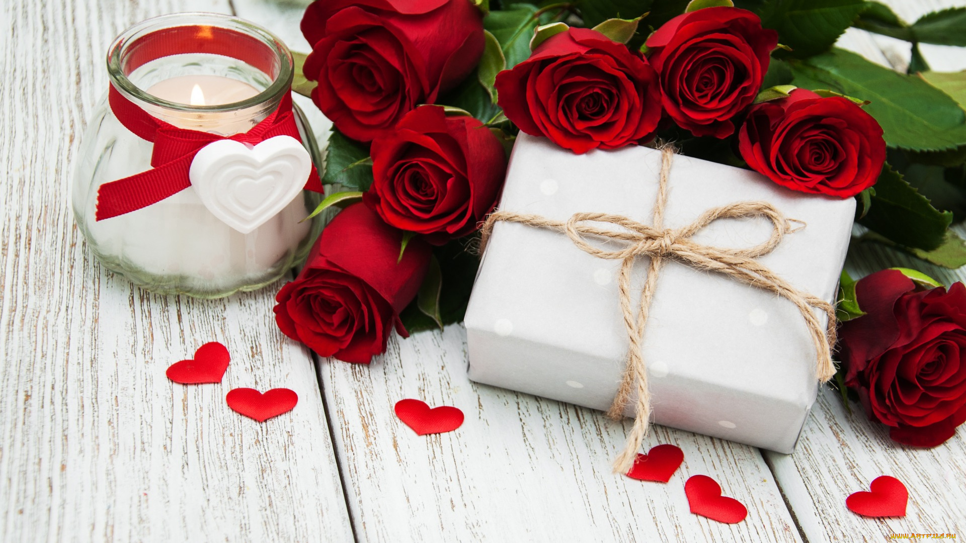 праздничные, день, святого, валентина, , сердечки, , любовь, красные, розы, roses, gift, flowers, valentine`s, day, heart, love, бутоны, red, romantic