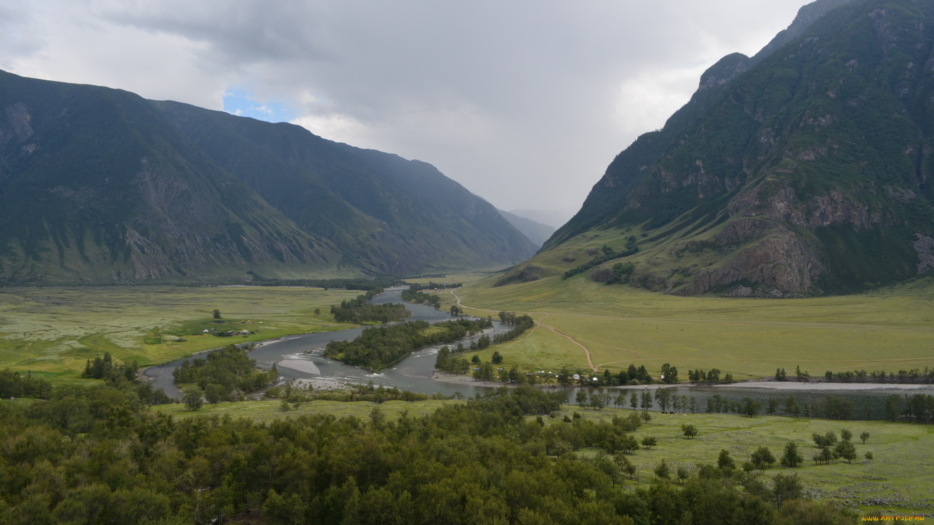 природа, реки, озера, алтай, долина, улышман